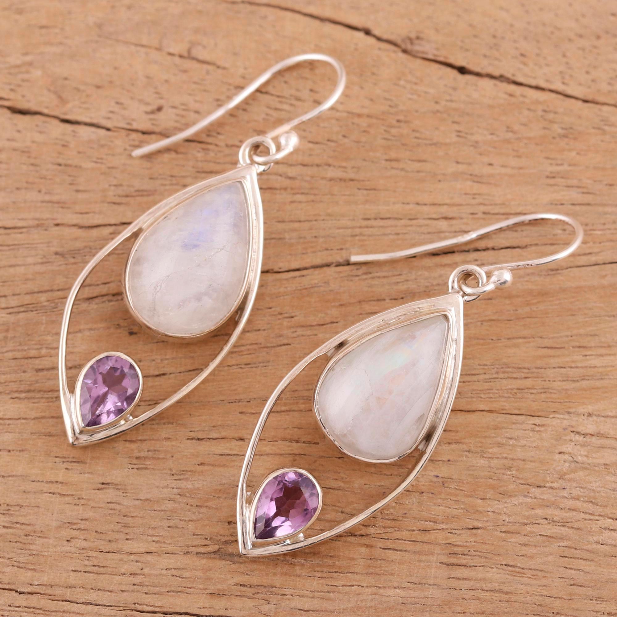 Premium Marquise Multi-Gem Sterling Silver Dangle Earrings