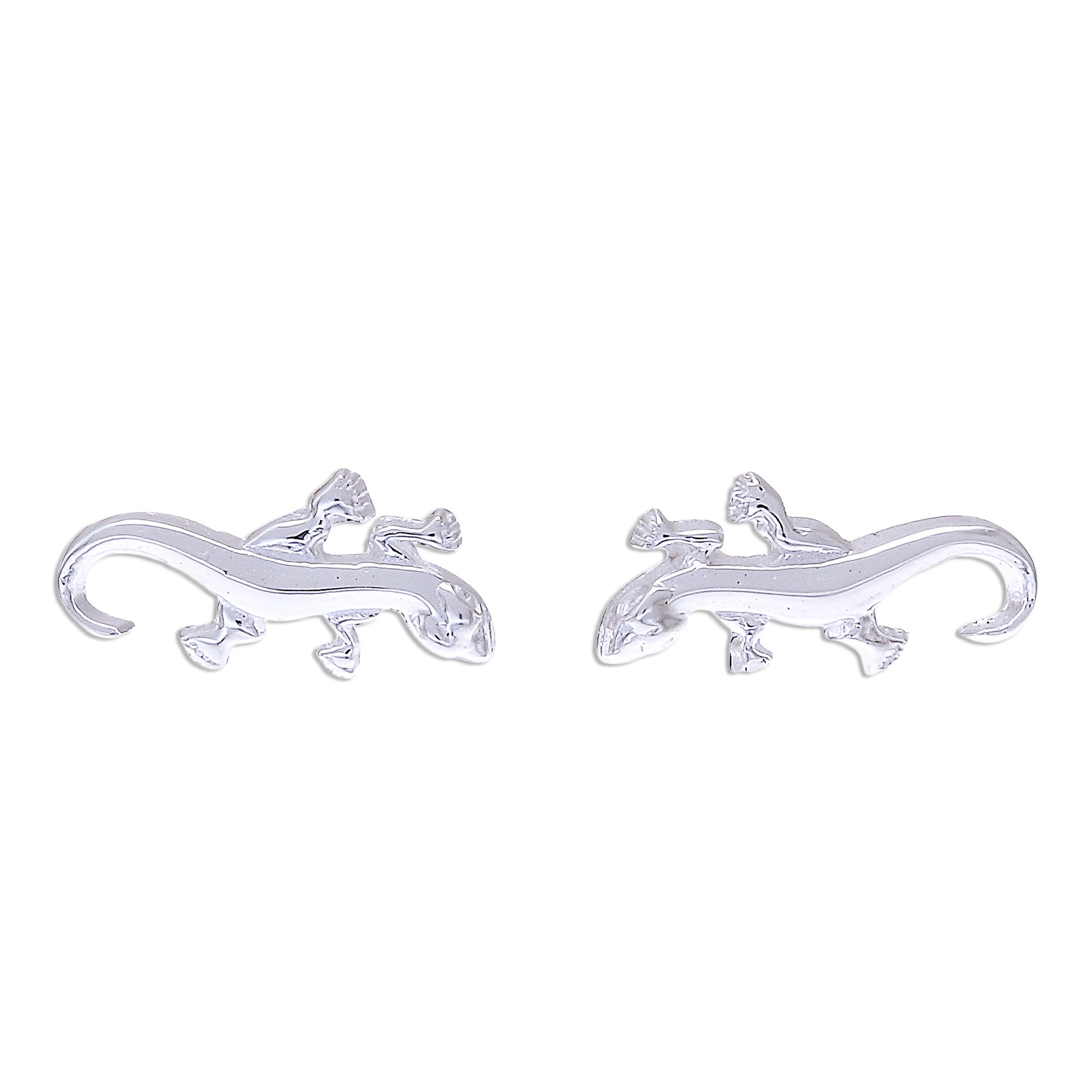 Premium 925 Silver Salamander Stud Earrings - Handcrafted Elegance from Thailand