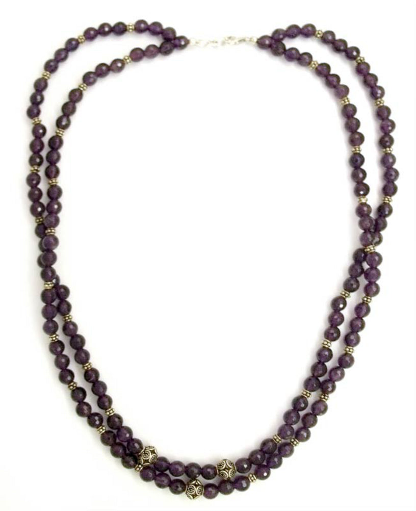 Premium Amethyst Double Strand Necklace - Wisdom's Fortune