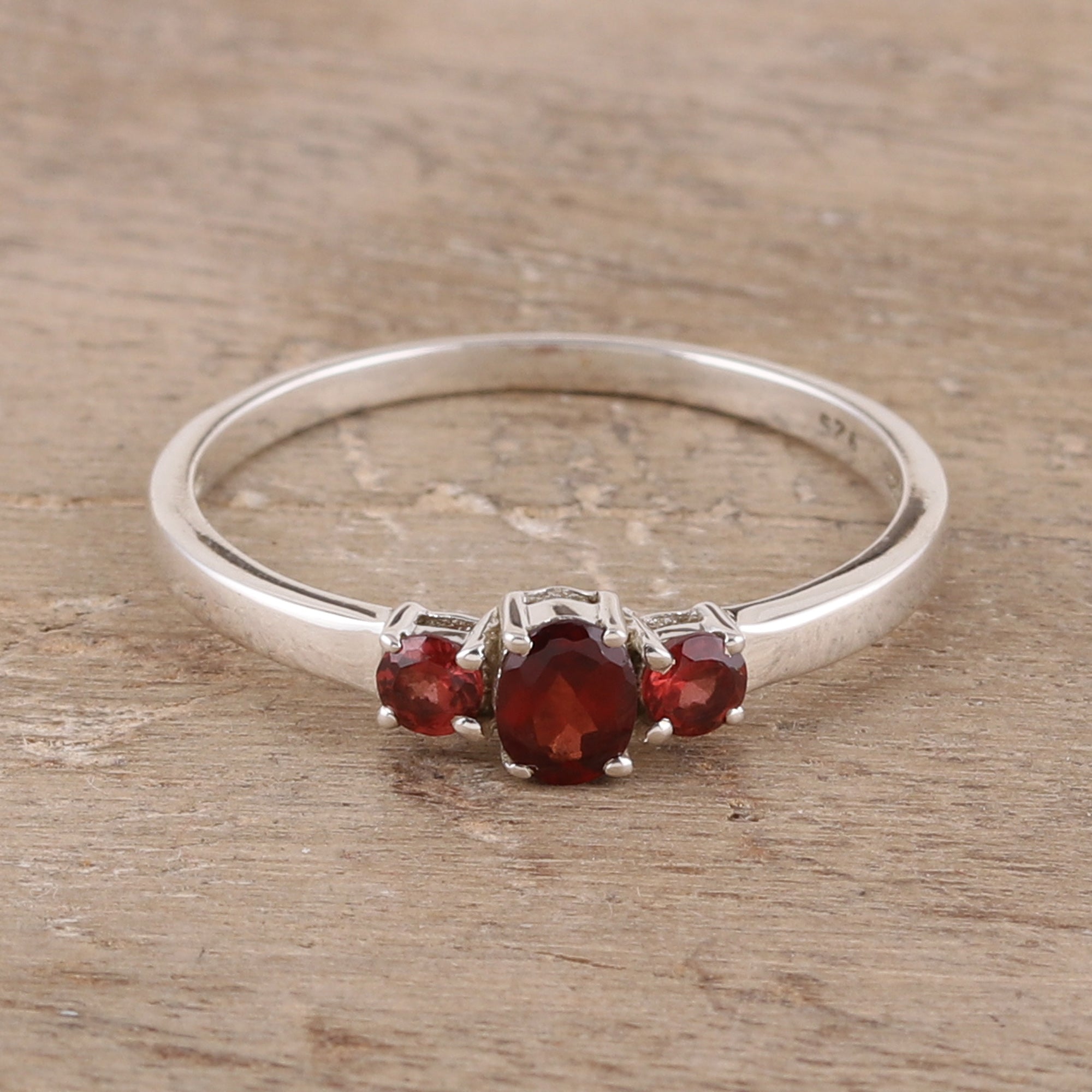 Premium Passion's Glow Garnet Ring - India Birthstone Jewelry for Romance & Style