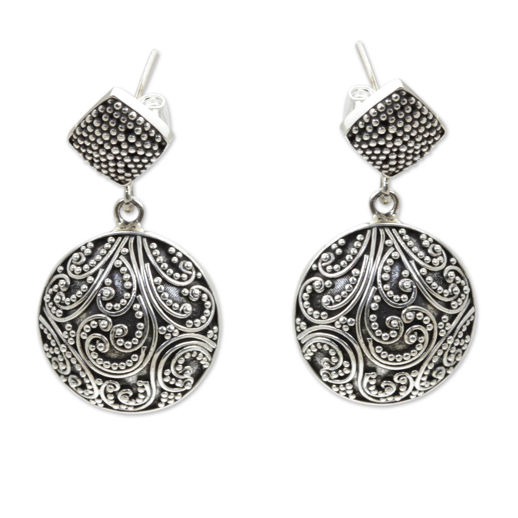 Premium Tropical Rain Sterling Silver Granule Earrings