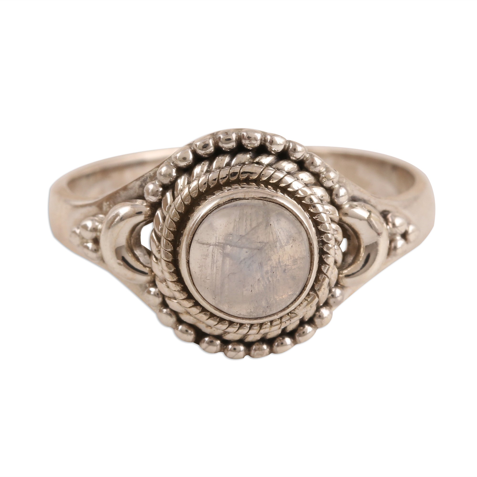 Premium Rainbow Moonstone Cocktail Ring - Handcrafted in Sterling Silver