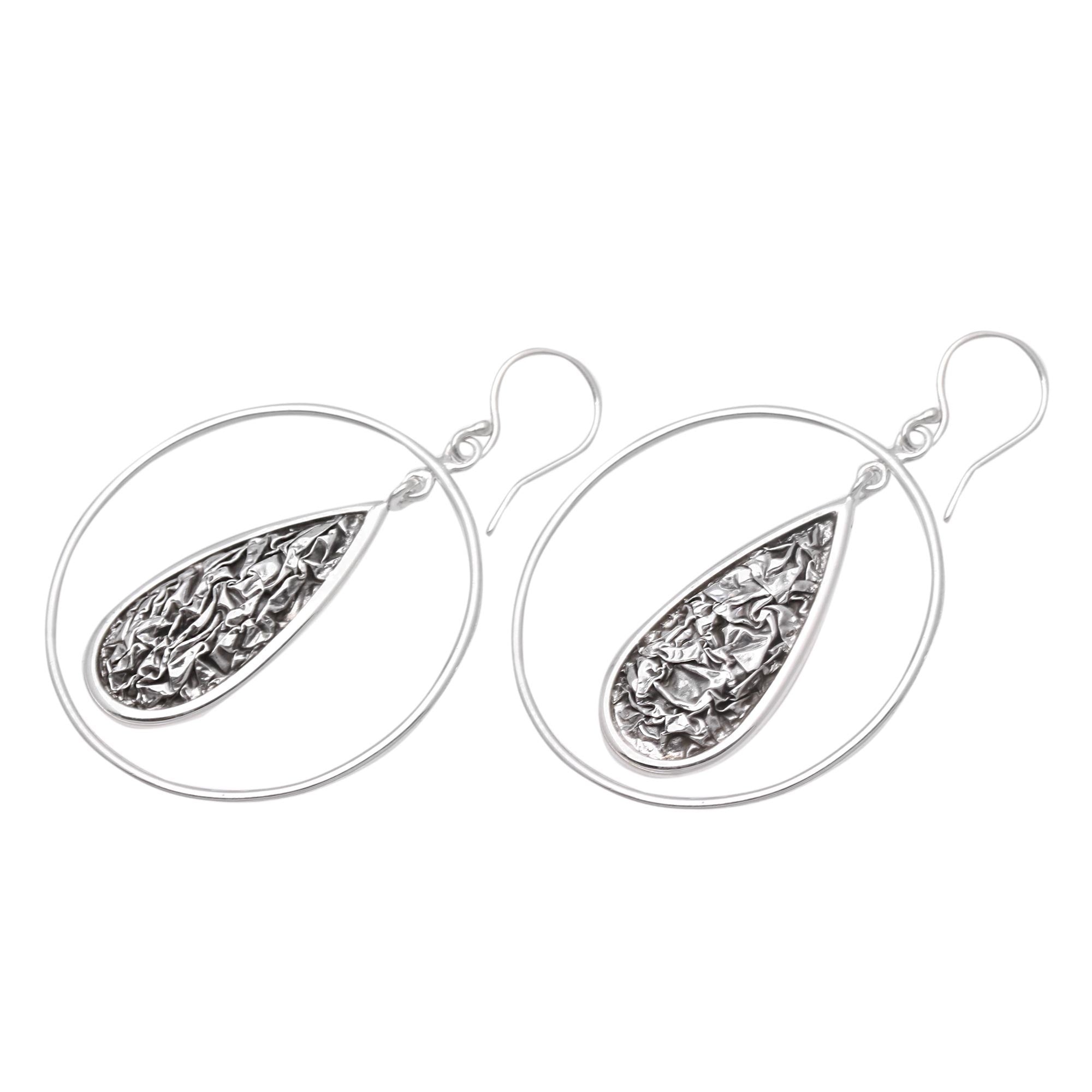 Premium Contour Drops Sterling Silver Dangle Earrings