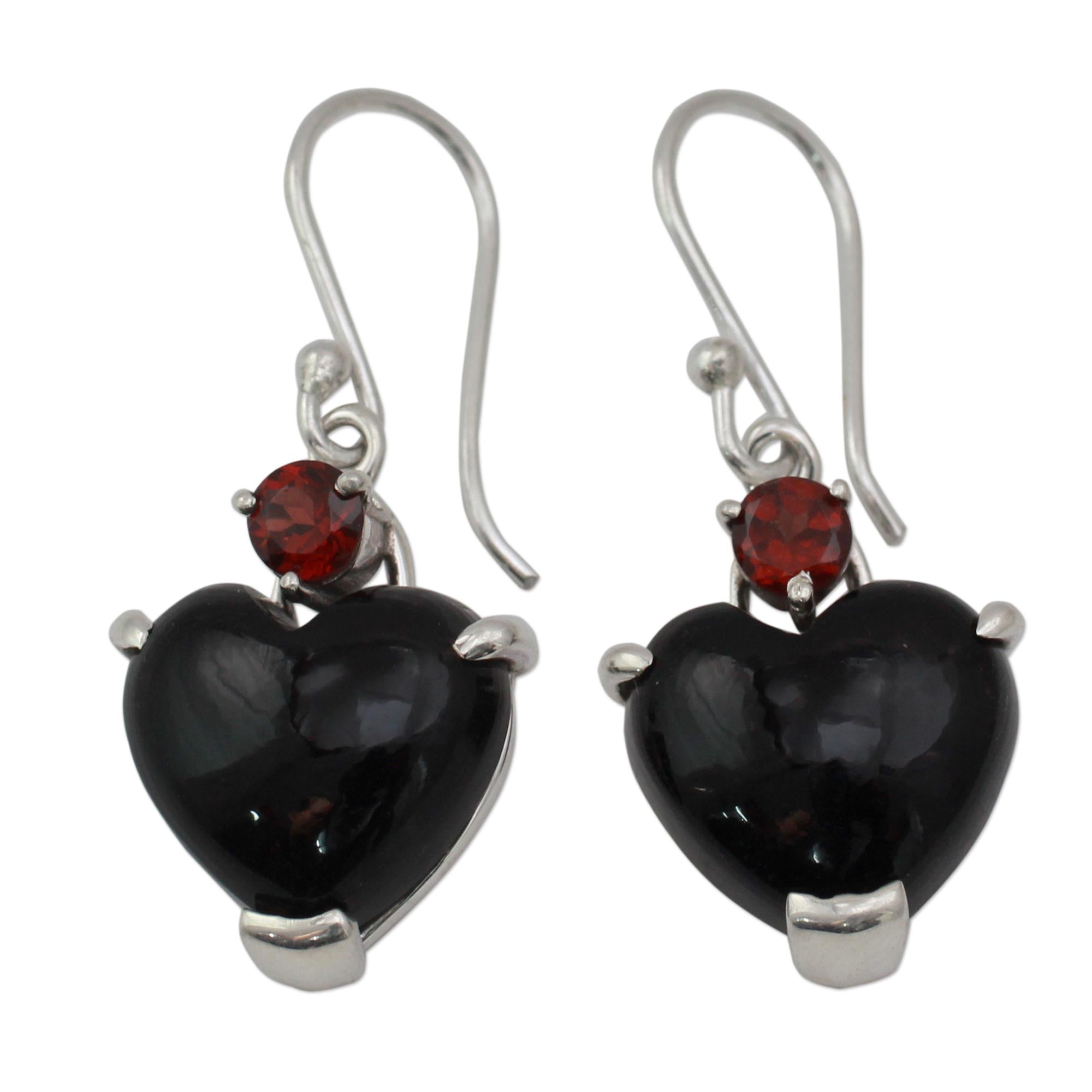 Premium Gothic Love Sterling Silver Earrings - Handmade Elegance