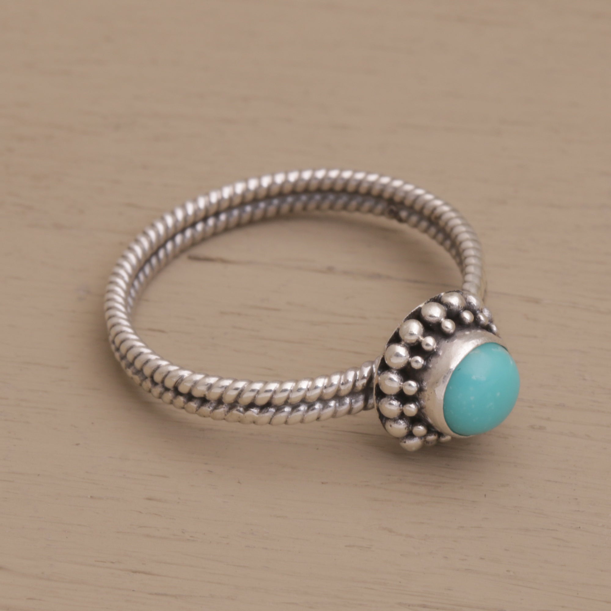 Premium Turquoise & Sterling Silver Artisan Ring – Timeless Elegance