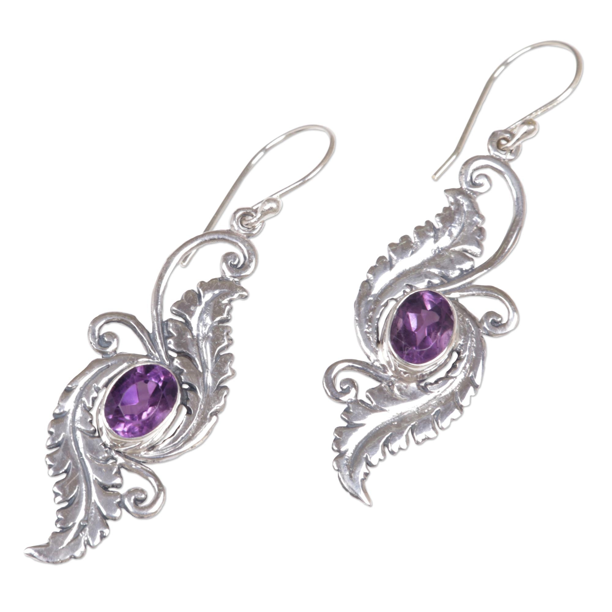 Premium Morning Garden Amethyst Dangle Earrings