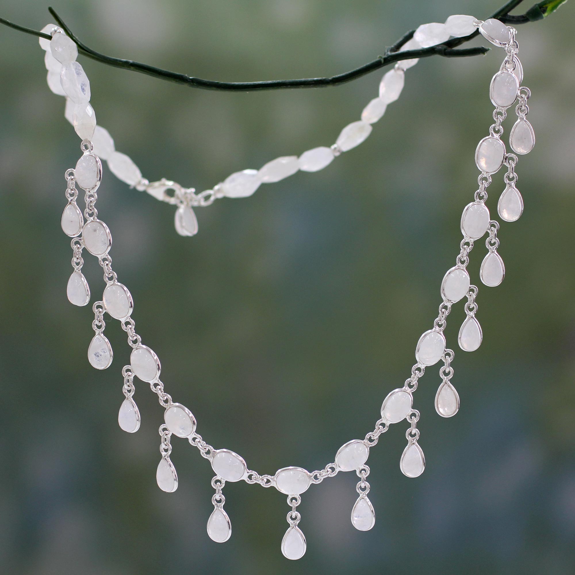 Premium Moonstone & Silver Elegance Necklace