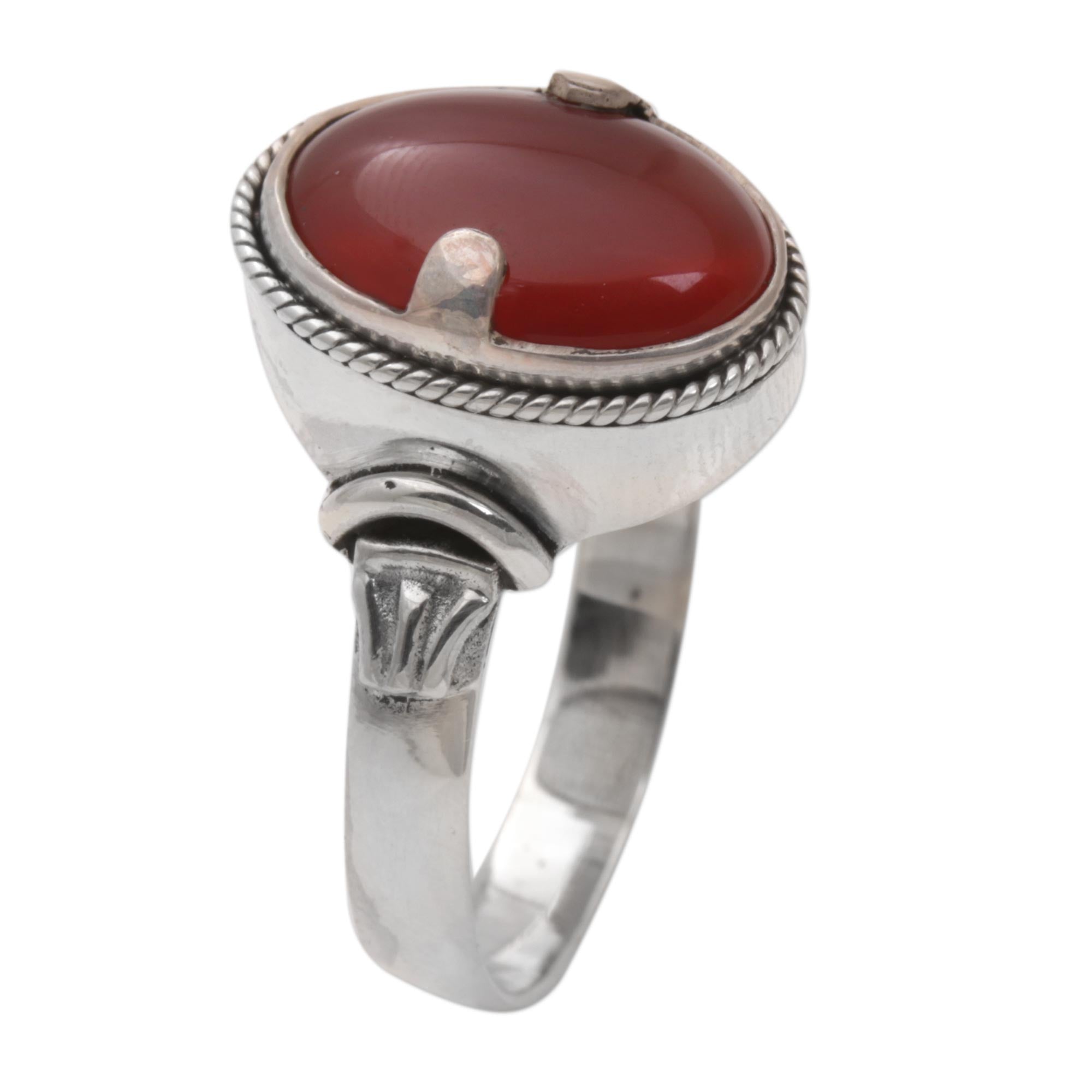 Premium Dragon Eye Carnelian Ring – Sterling Silver Jewelry