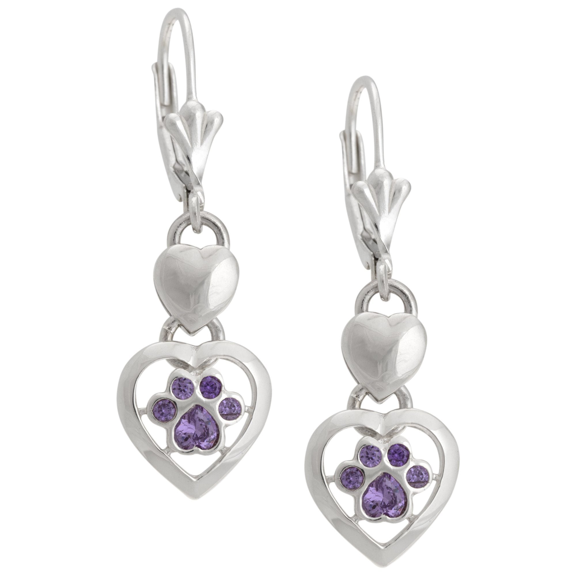 Premium Paws & Hearts Sterling Silver Earrings