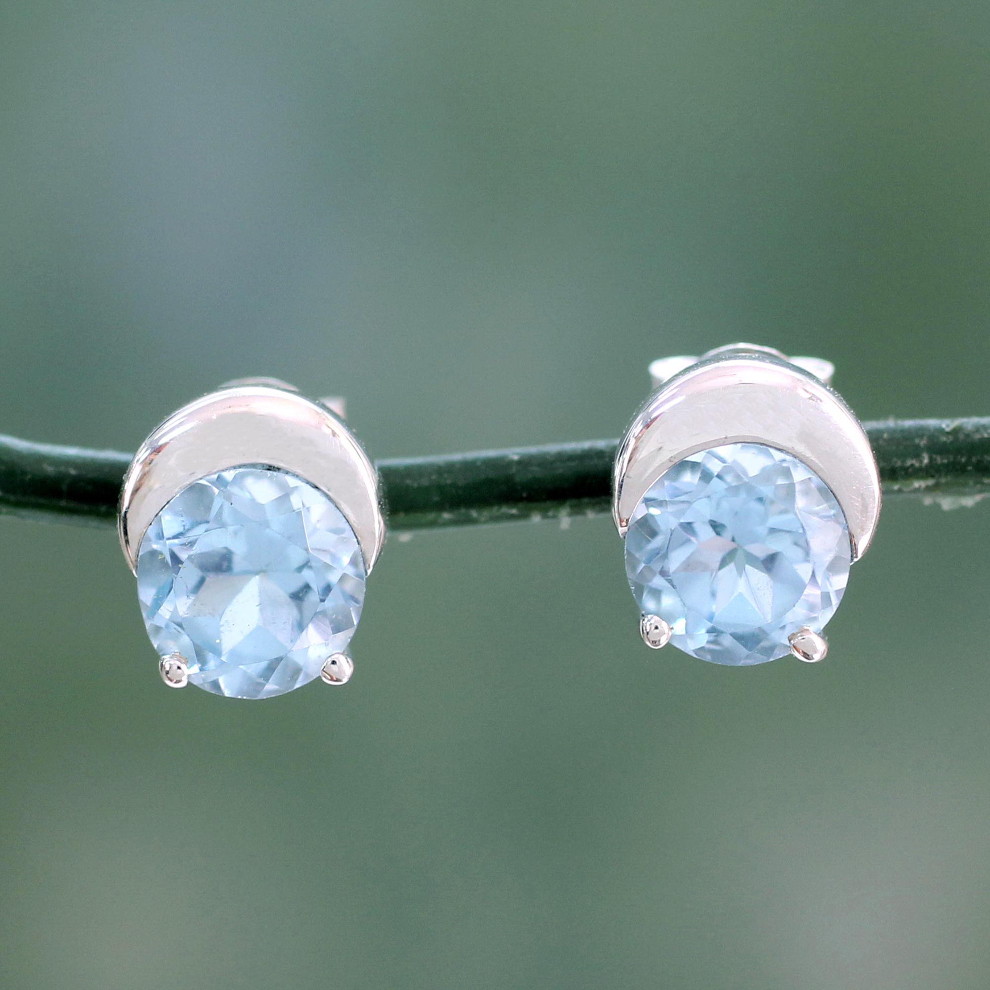 Premium Twinkling Moons Sterling Silver Earrings
