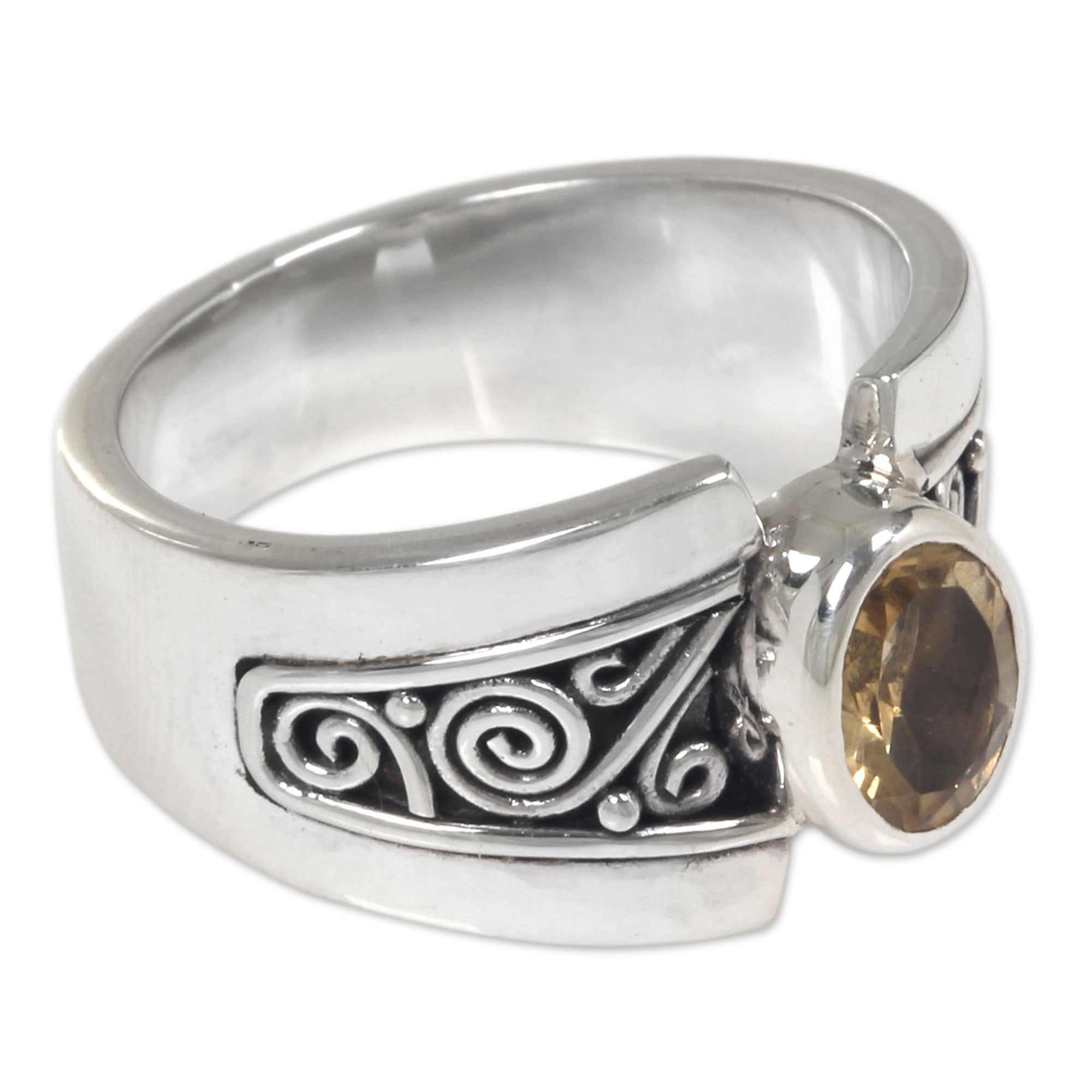 Premium Yellow Karma Citrine Silver Ring - Ultimate Elegance