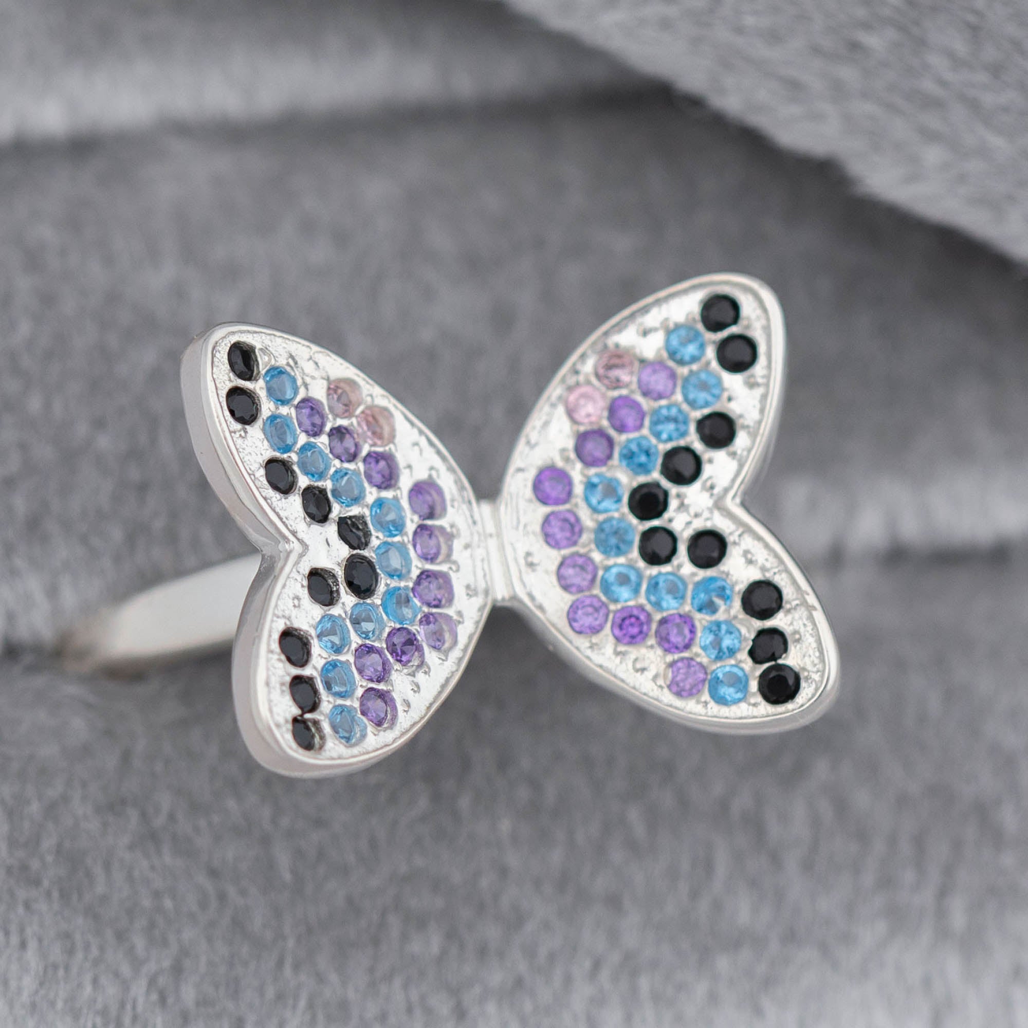 Ultimate Sparkle Butterfly Sterling Silver & Crystal Ring