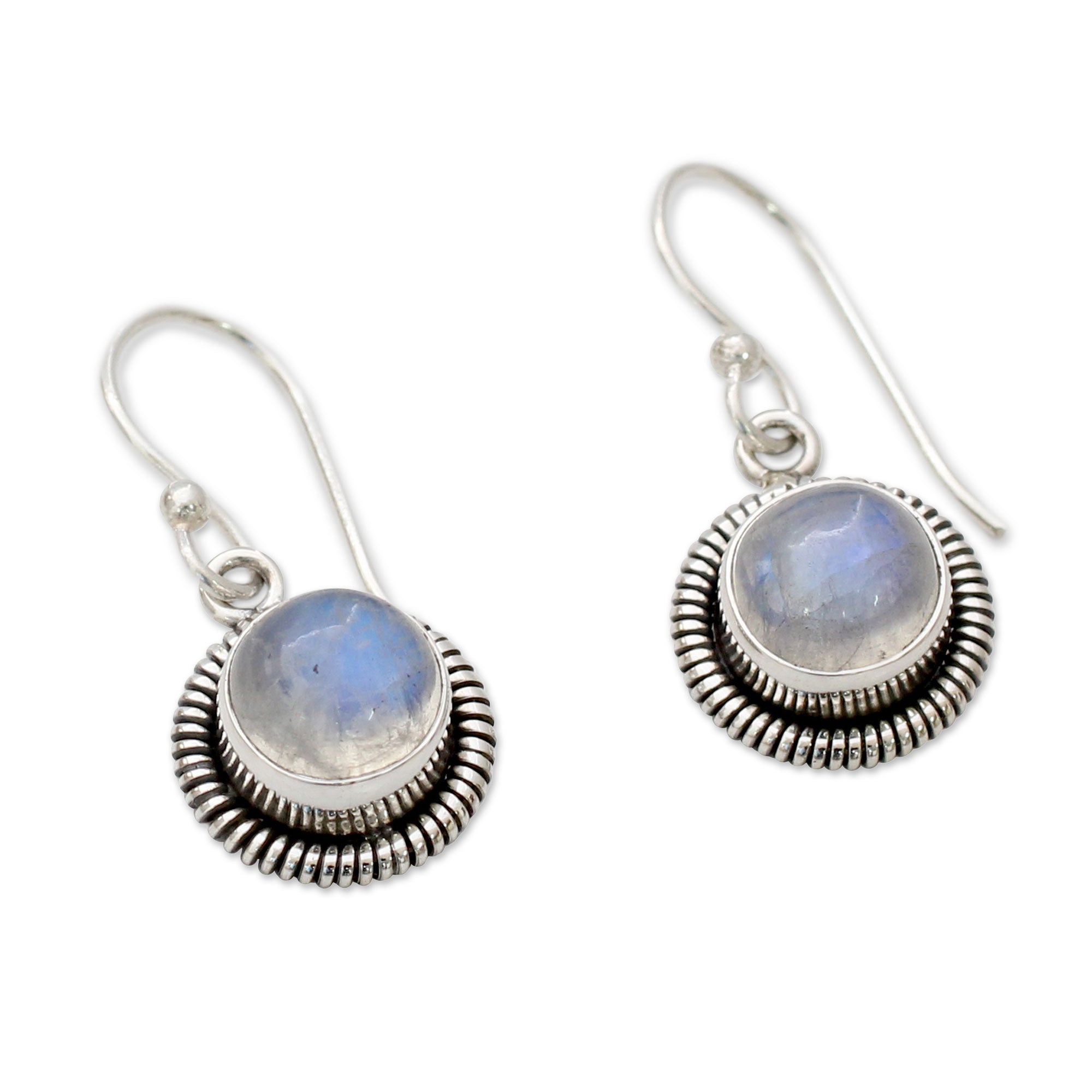 Premium Moon Over India Artisan Crafted Moonstone Earrings – Sterling Silver Women's Jewelry