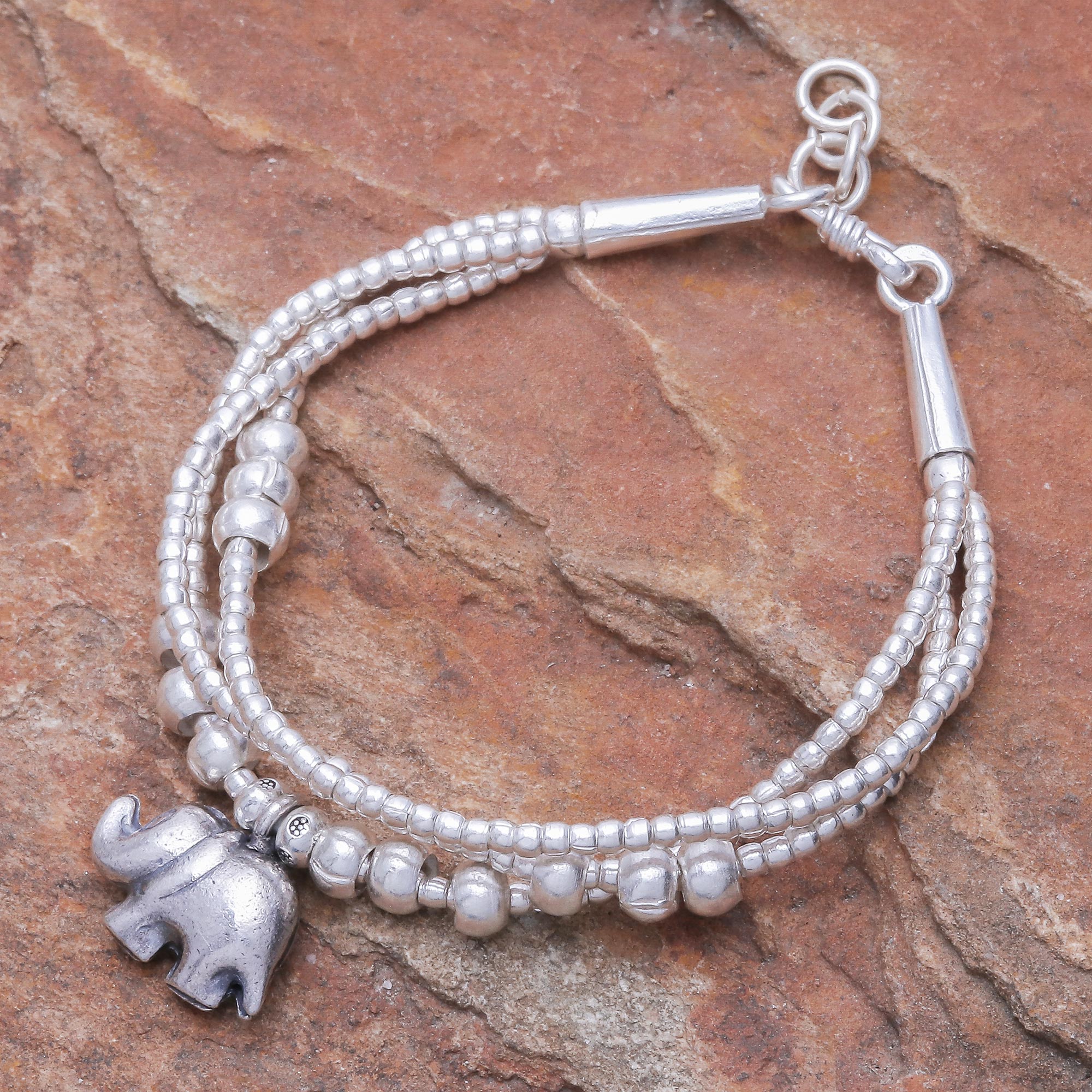 Premium Handcrafted Silver Elephant Bracelet - Ultimate Karen Hill Tribe Design