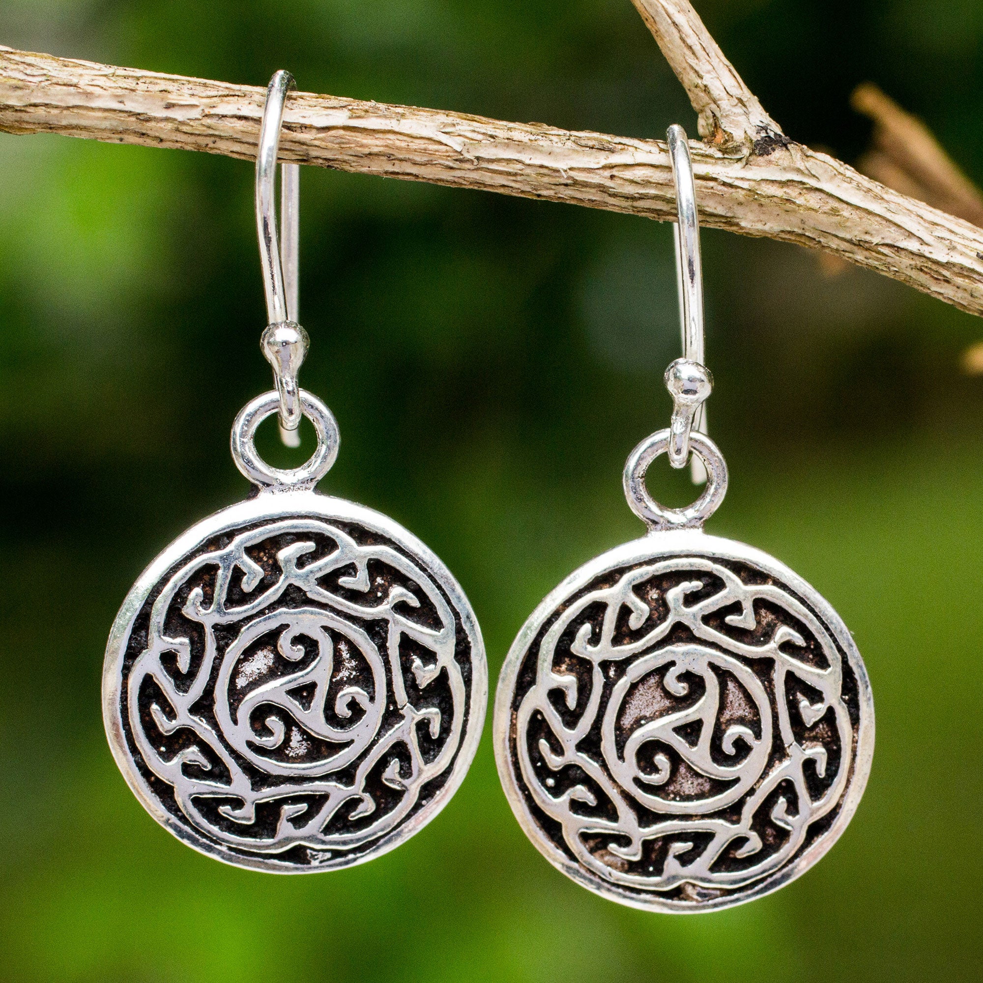 Premium Celtic Sister Goddess Silver Earrings - Handcrafted Sterling Silver Jewelry