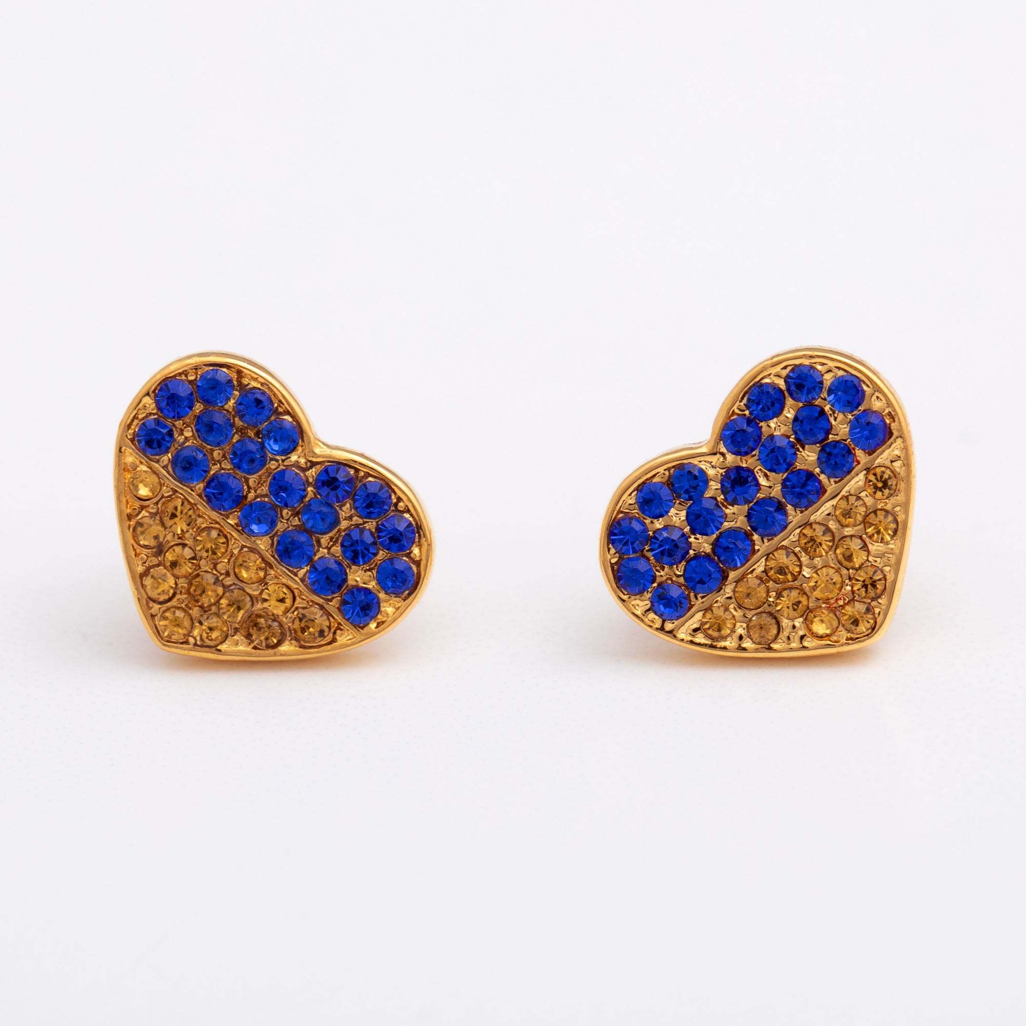 Premium Ukraine Support Gold Plated Heart Earrings