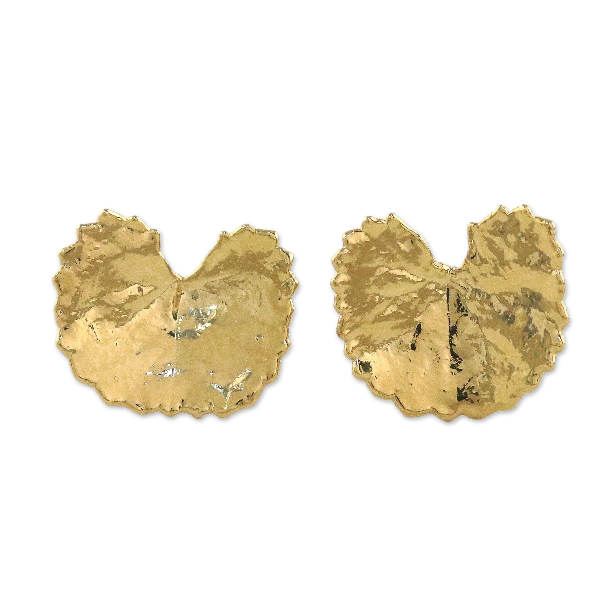 Premium Gold-Plated Centella Leaf Earrings - Handcrafted in Thailand