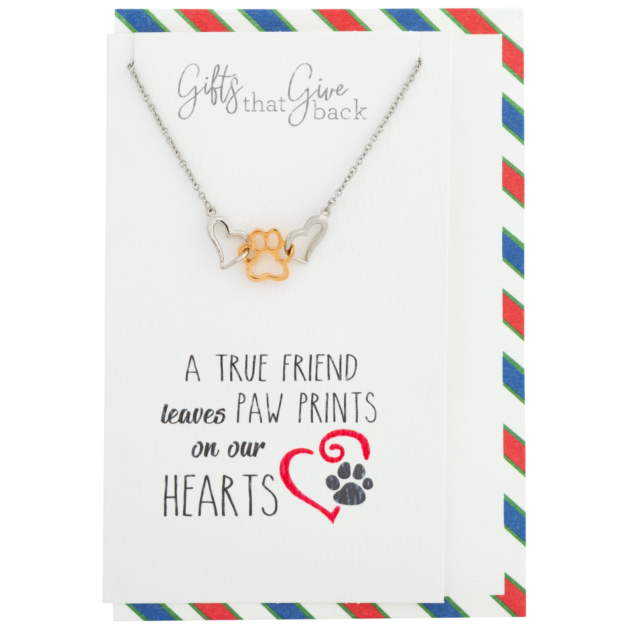 Premium Paw Print Friendship Necklace - Forever Tribute