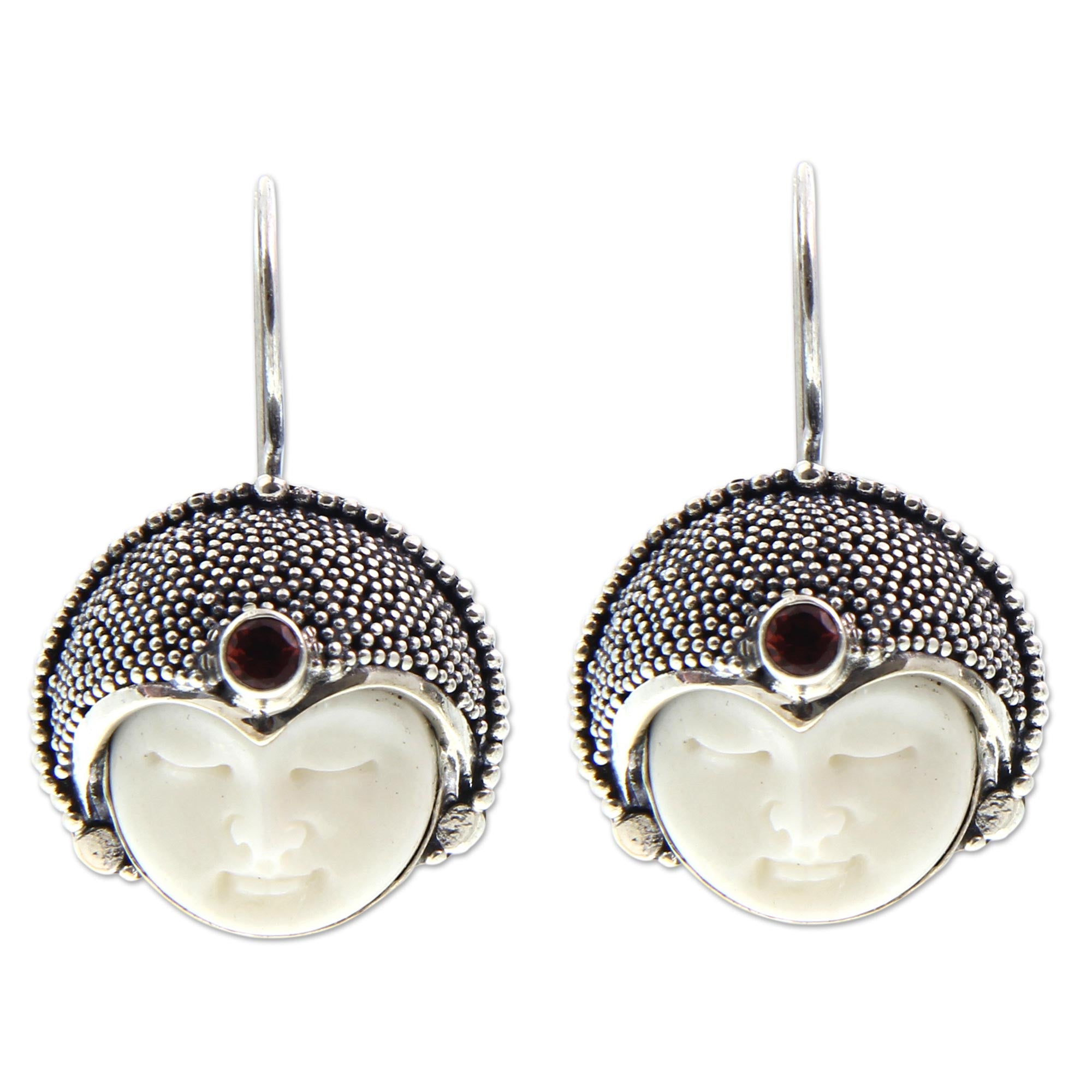 Premium Royal Lady Sterling Silver Drop Earrings with Garnet