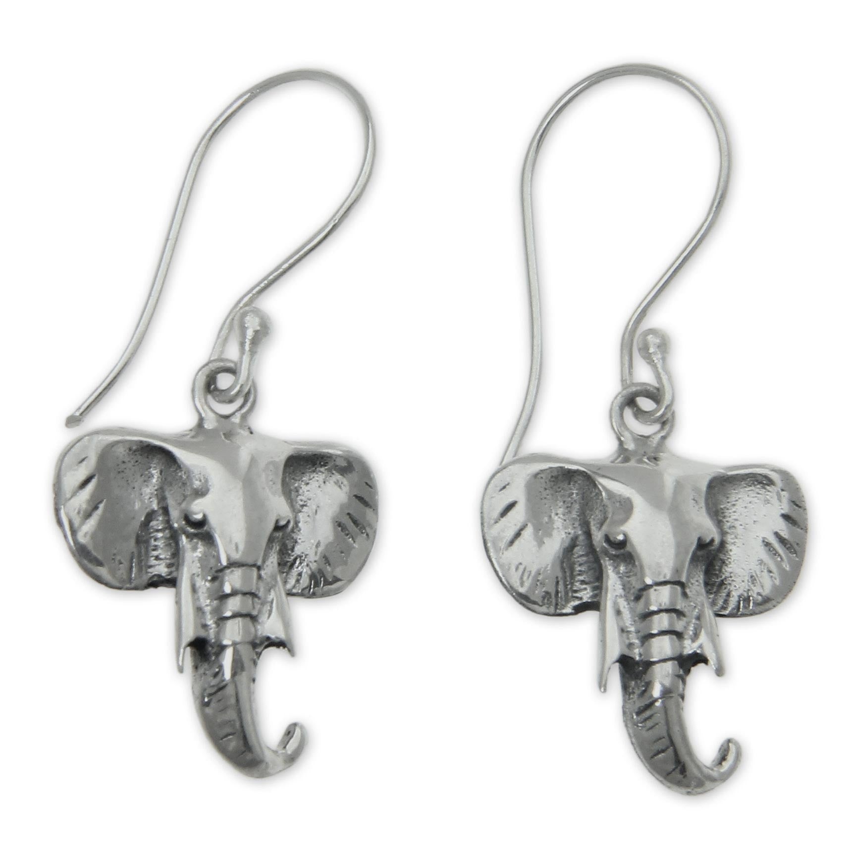 Premium Balinese Elephant Sterling Silver Dangle Earrings