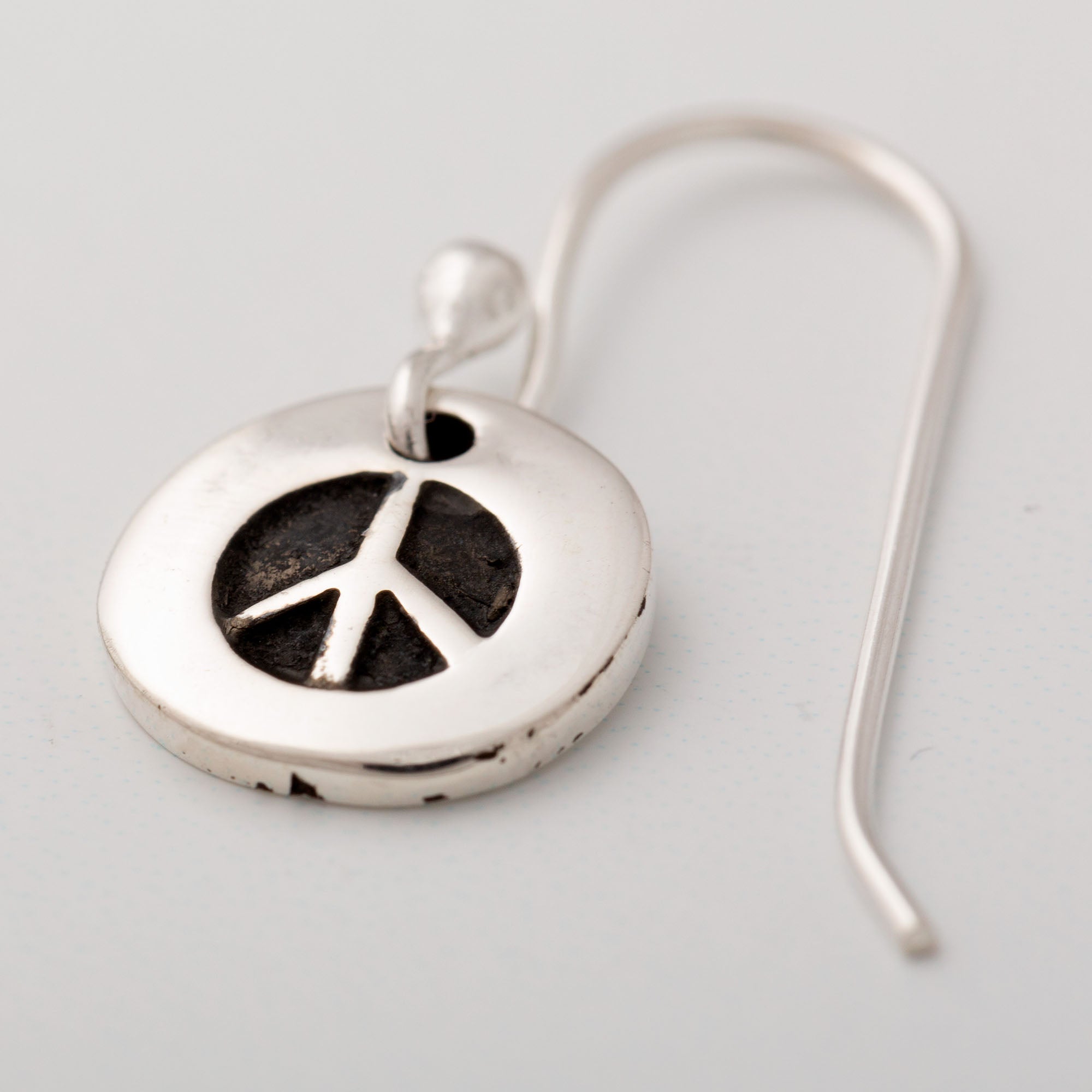 Premium Peace Sign Sterling Silver Earrings