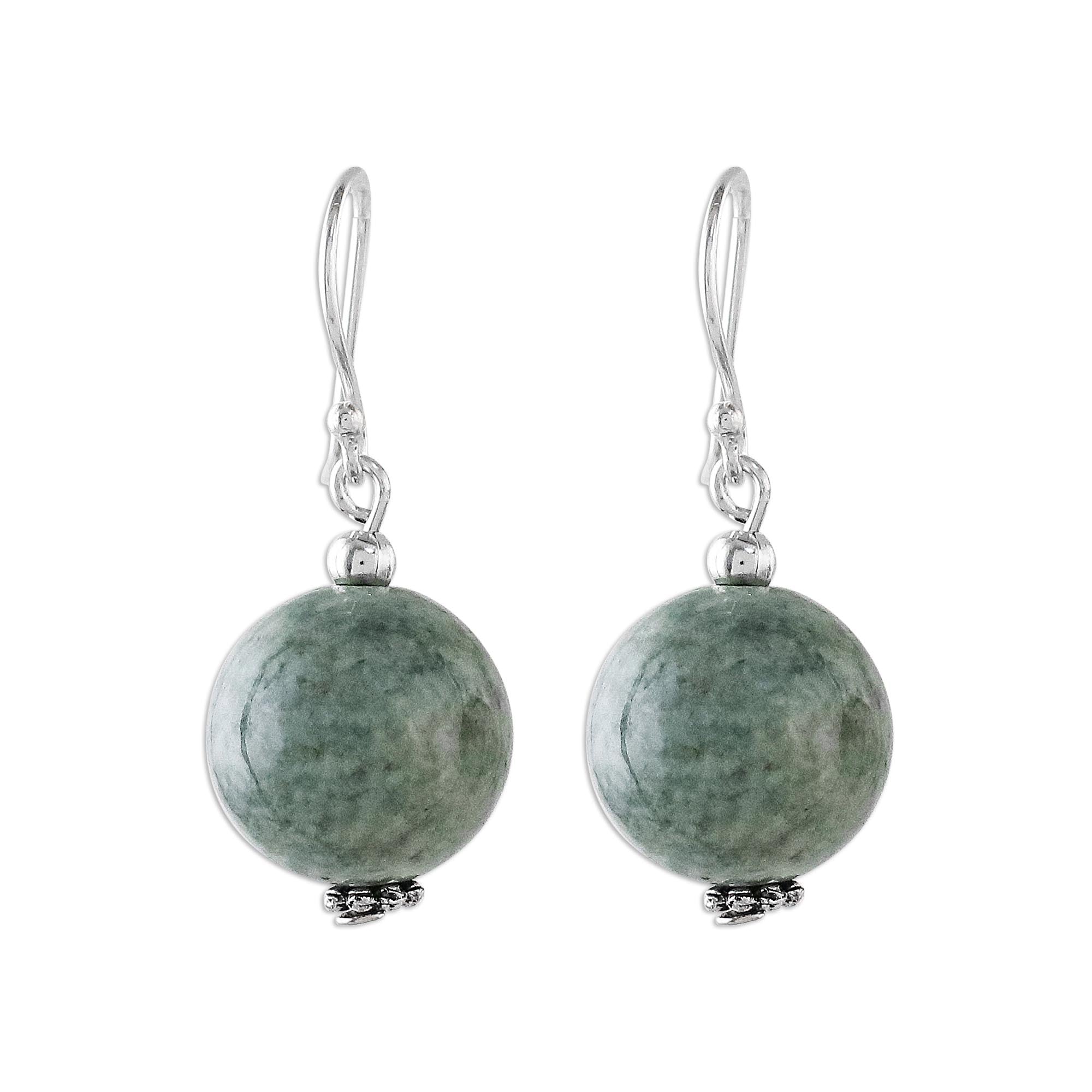 Premium Jade & Sterling Silver Dangle Earrings - Timeless Elegance from Thailand