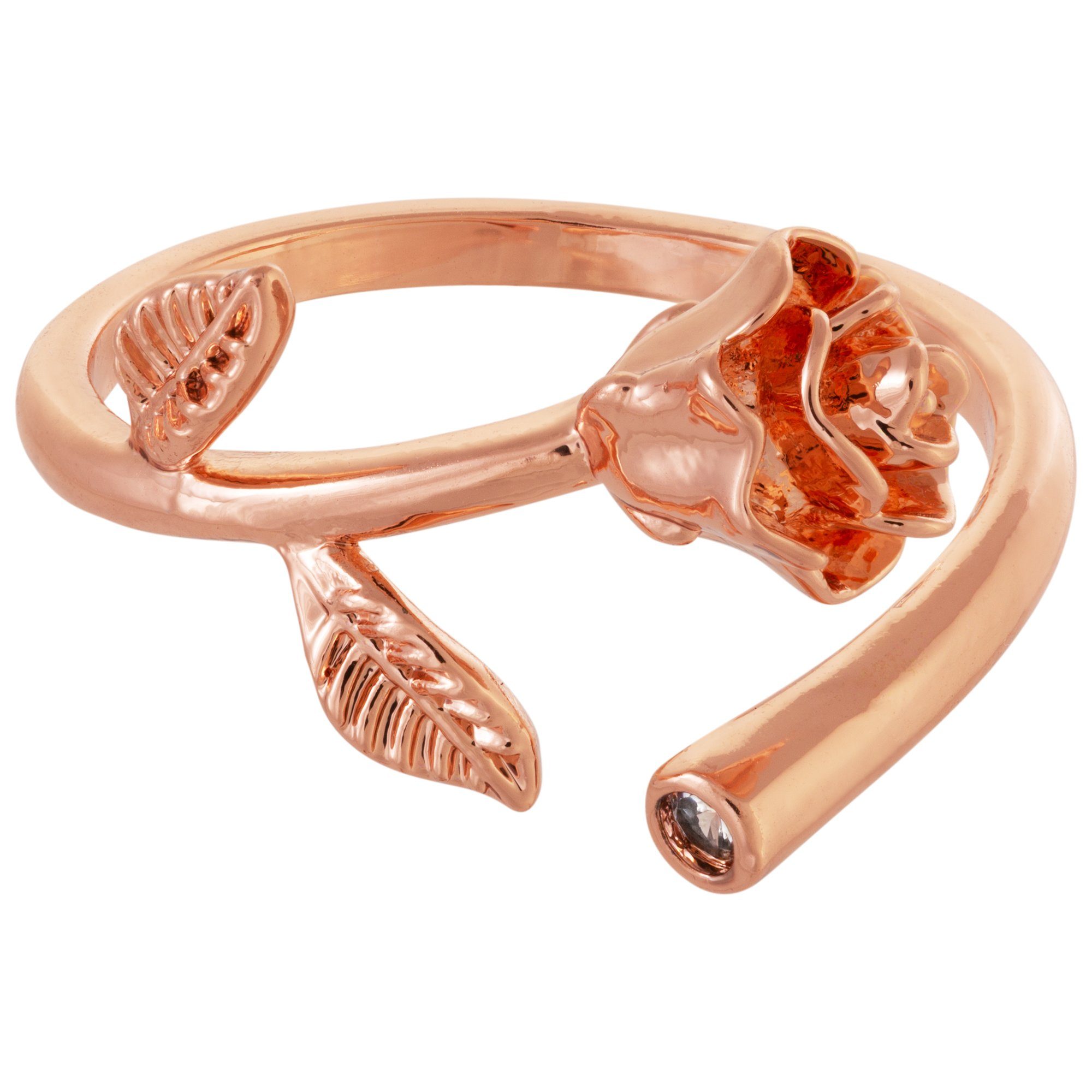 Premium Rose in Bloom Adjustable Brass Ring - Ultimate Elegance