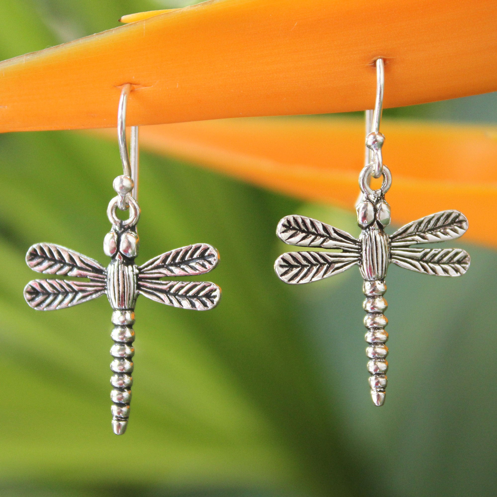 Premium Mekong Dragonflies Sterling Silver Earrings