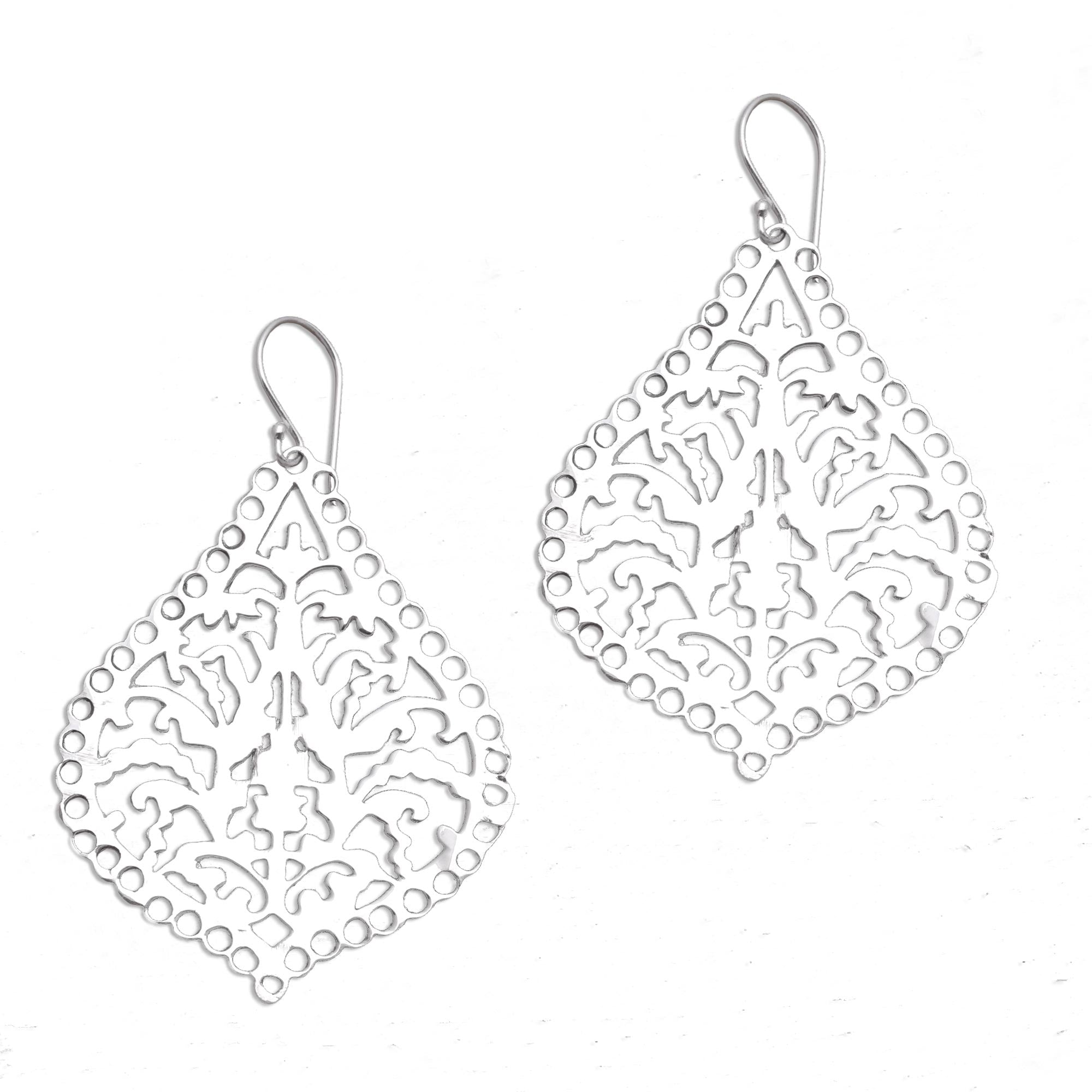 Premium Jagaraga Heritage Sterling Silver Dangle Earrings - Handcrafted in Bali