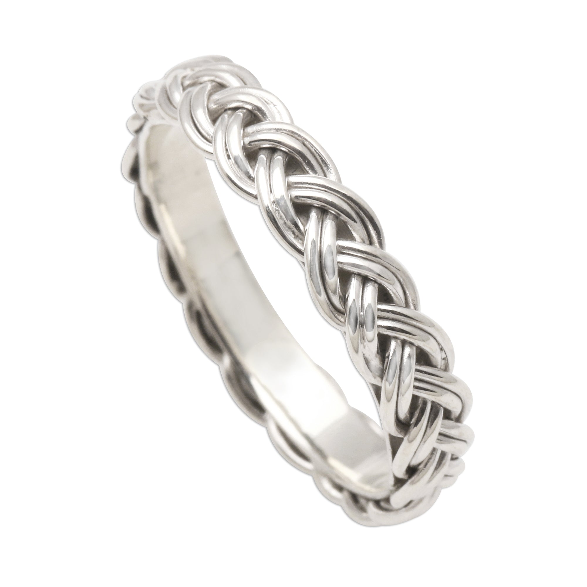 Premium Amlapura Braided Sterling Silver Ring for Women - Elegant & Handcrafted