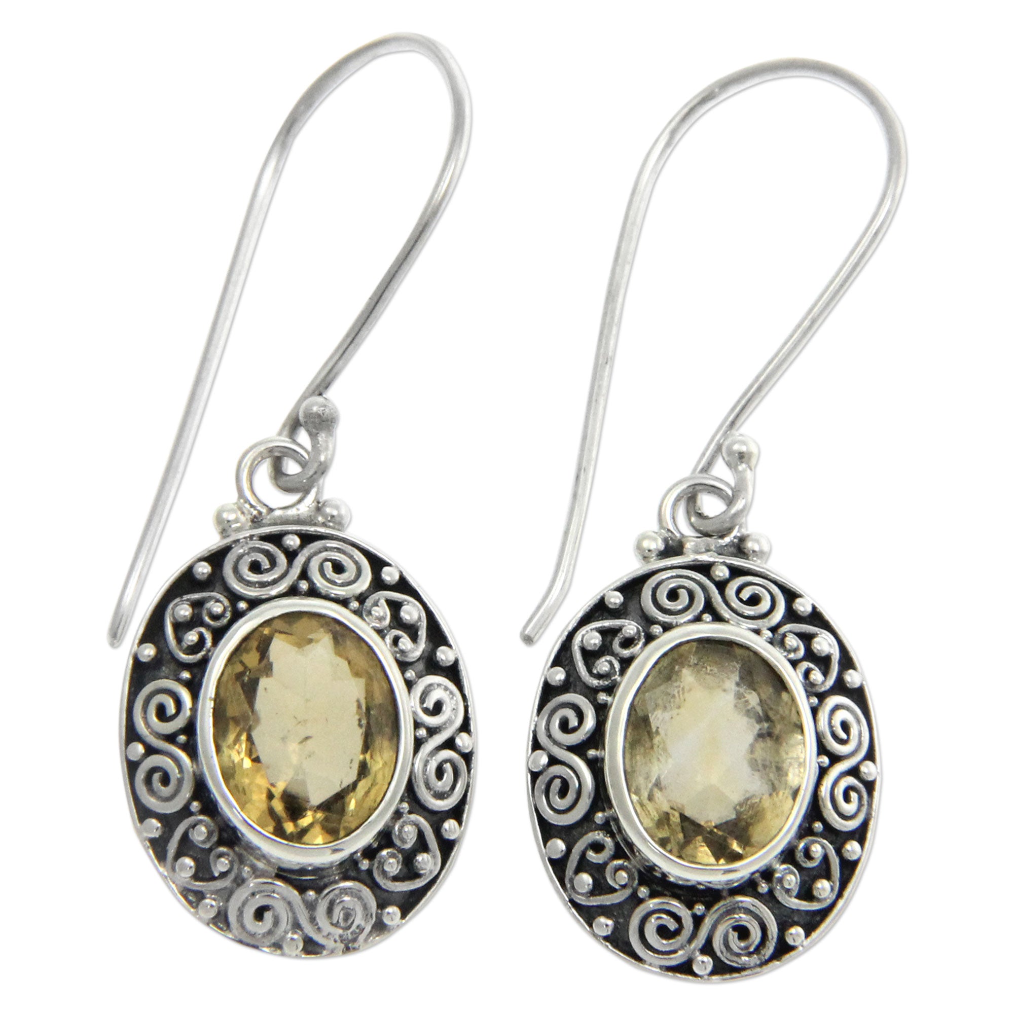 Premium Lush Suns Artisan Earrings – Citrine & Sterling Silver Dangle