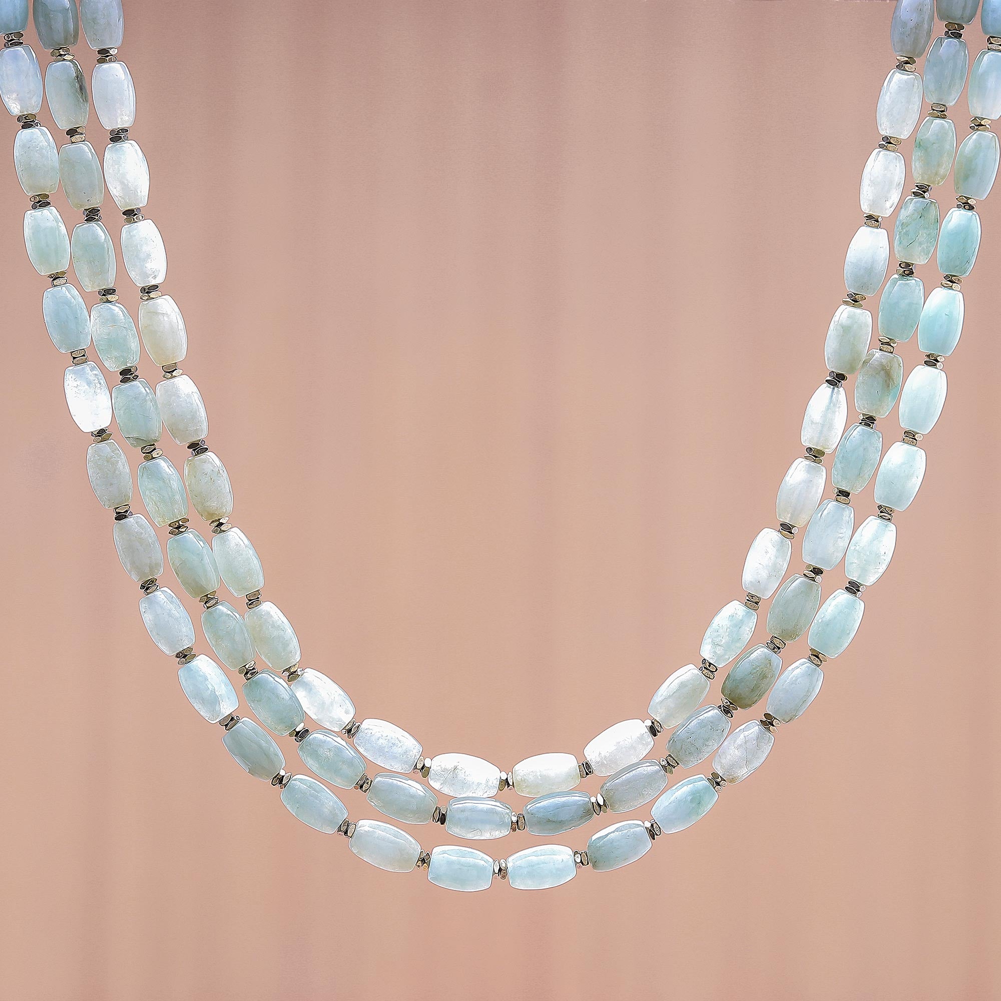 Premium Graceful Palace Beaded Necklace – Jade & Hematite Elegance