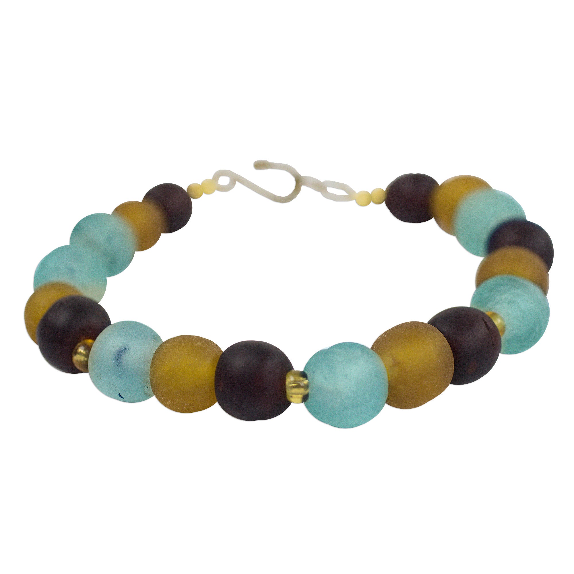 Premium Eco-Friendly Recycled Glass & Plastic Beaded Bracelet from Ghana