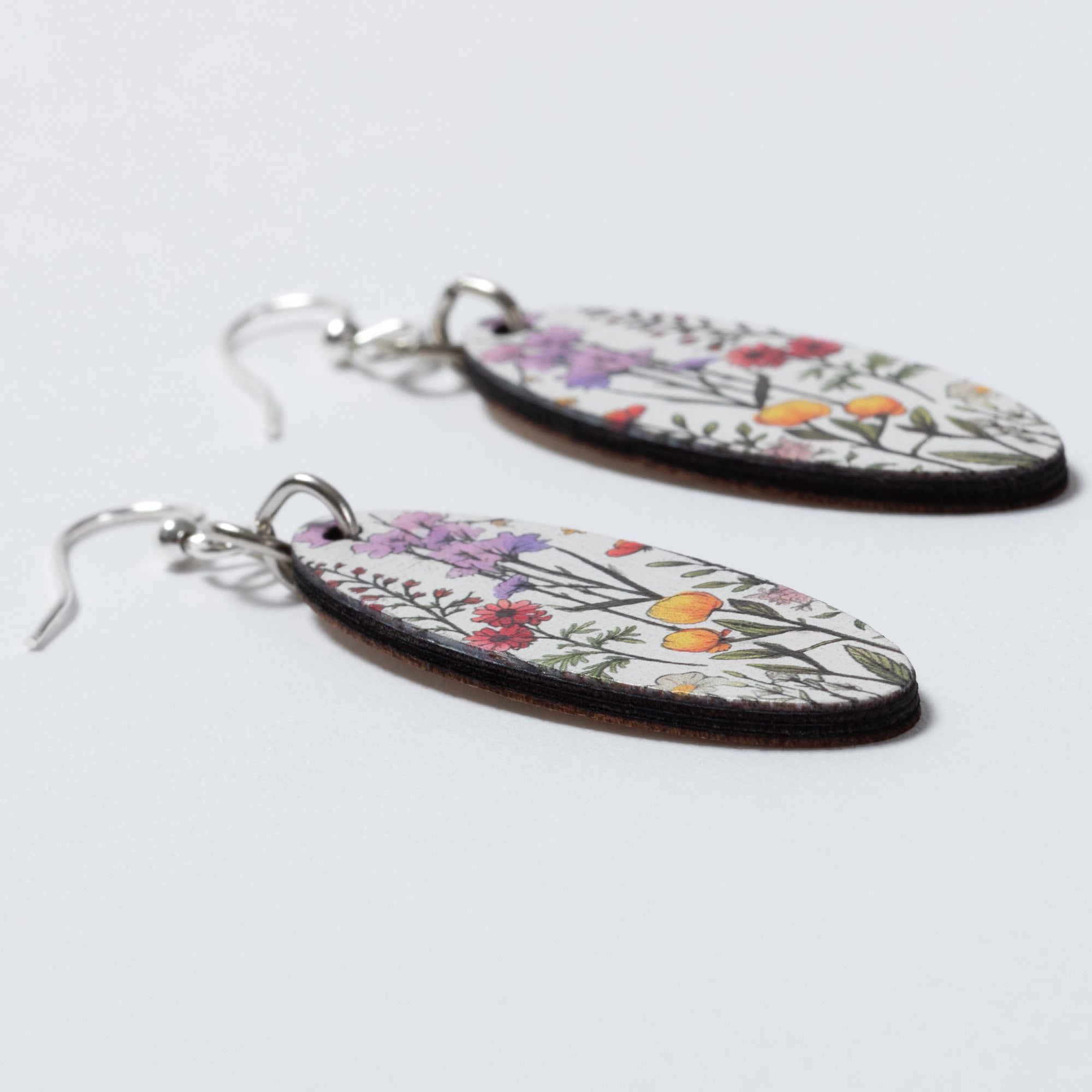 Premium California Wildflower Blossom Wood Earrings