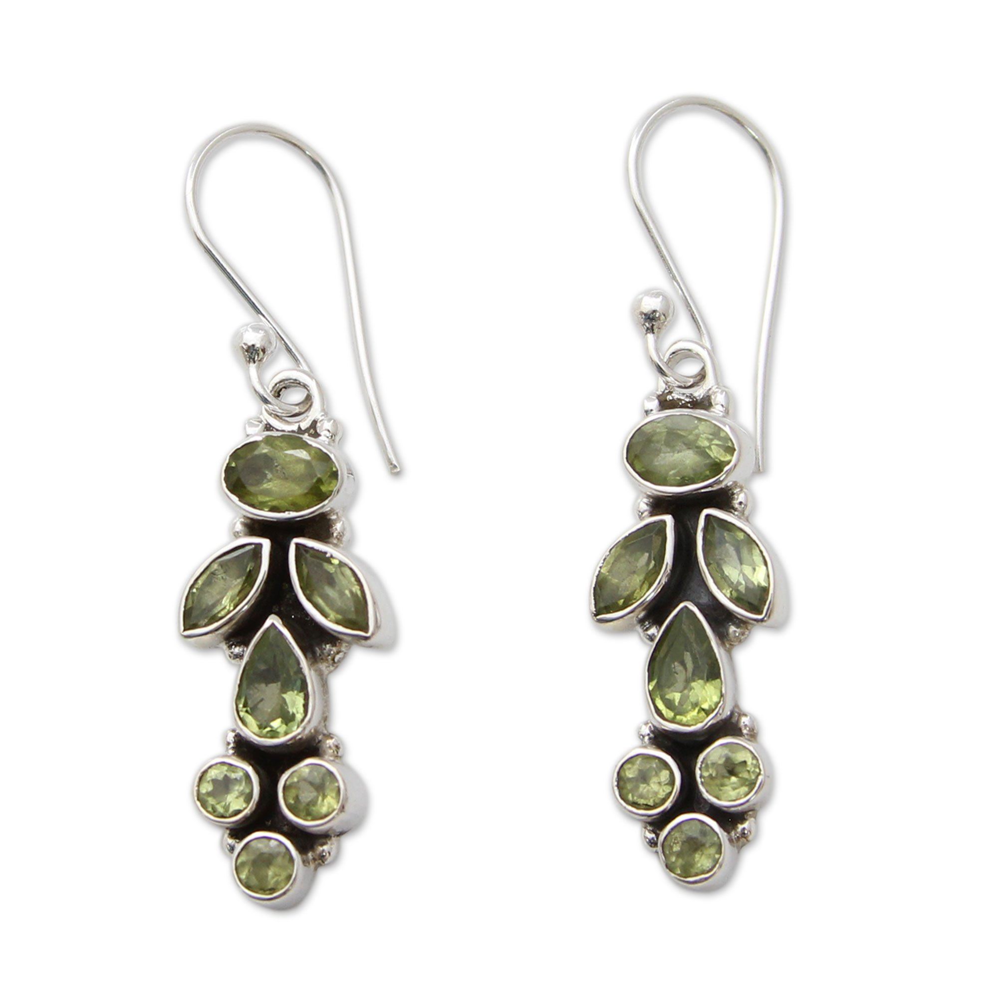 Premium Peridot Sterling Silver Drop Earrings – Summer Elegance