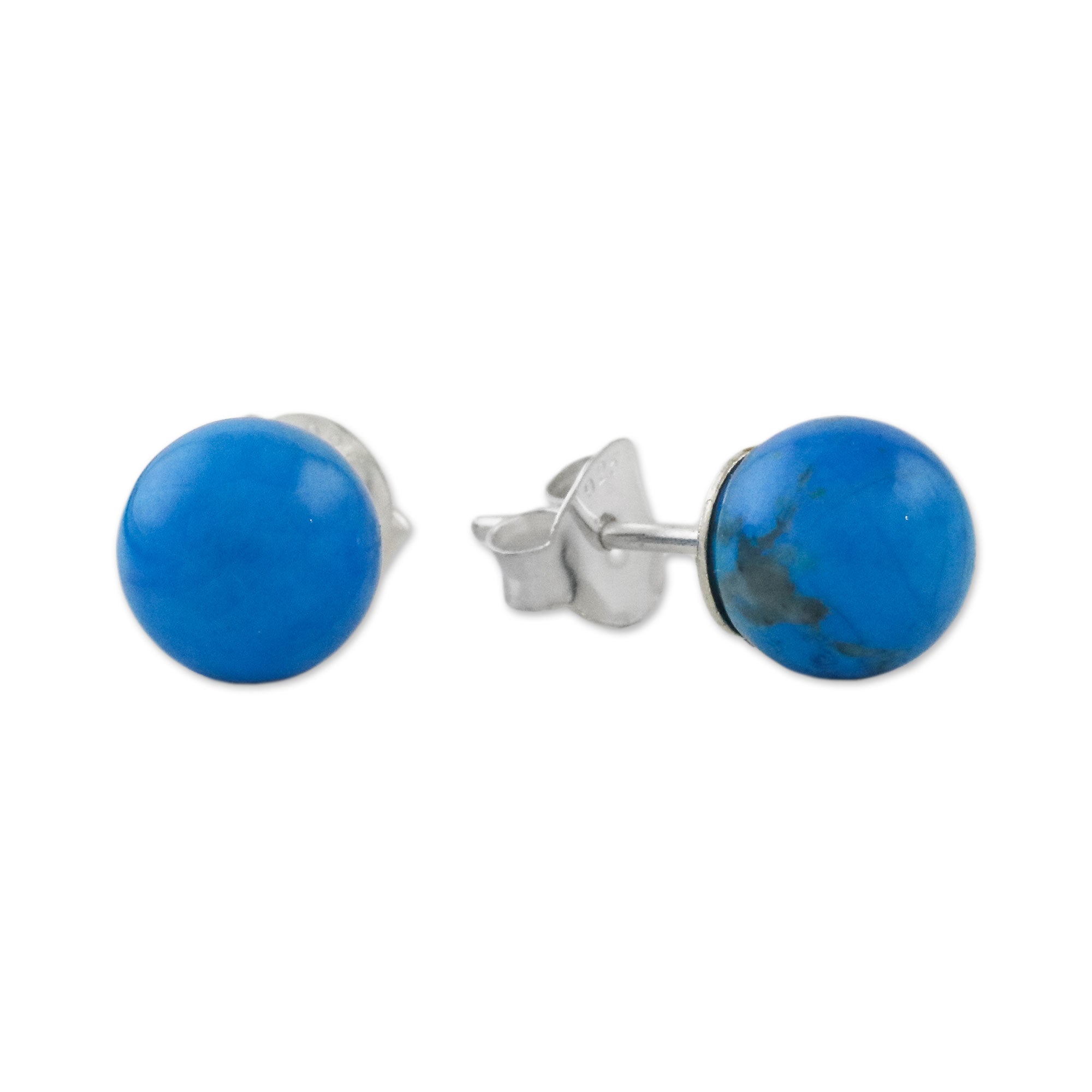 Premium Paradise Lagoon Handmade 925 Sterling Silver Magnesite Stud Earrings