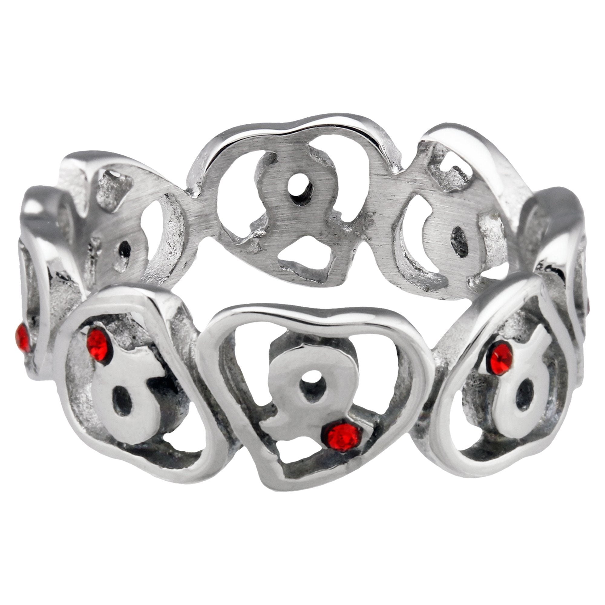 Premium Diabetes Awareness Heart Ring with Crystals