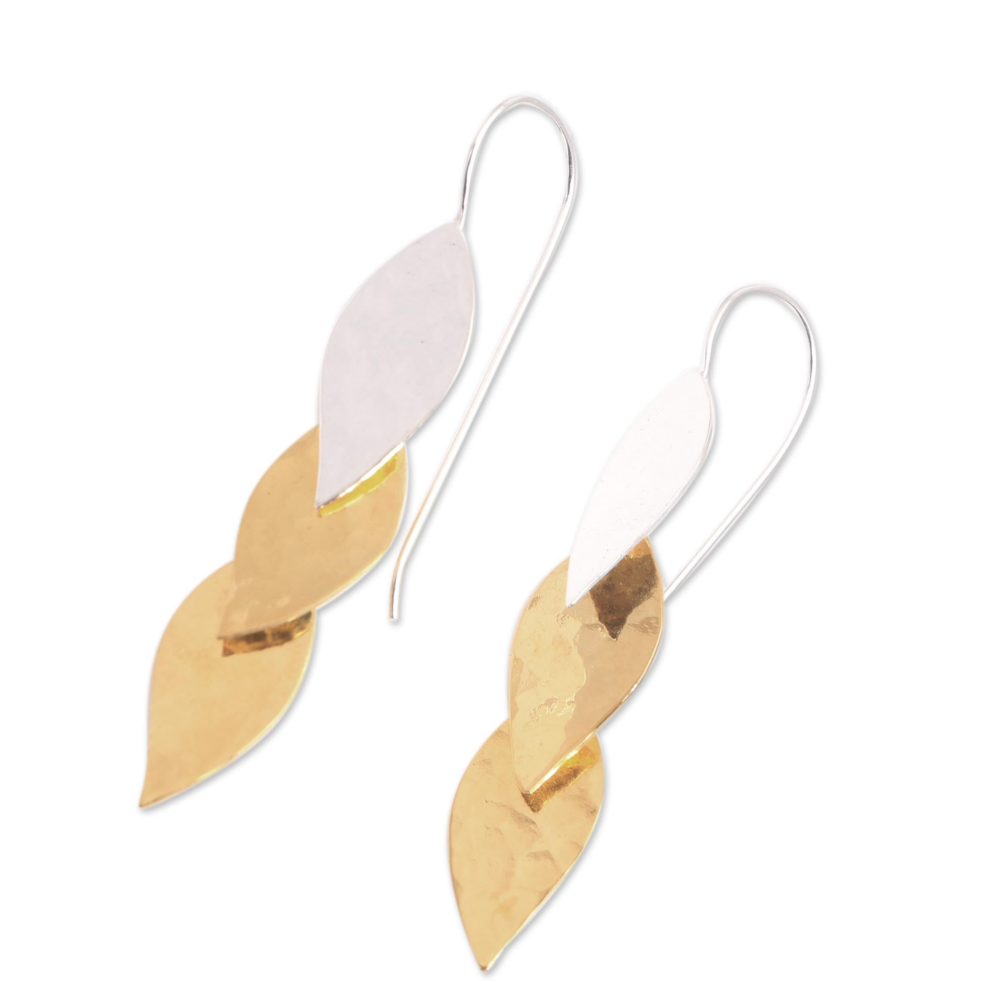 Premium Fall Gold Modern Dangle Earrings - Handcrafted in Bali