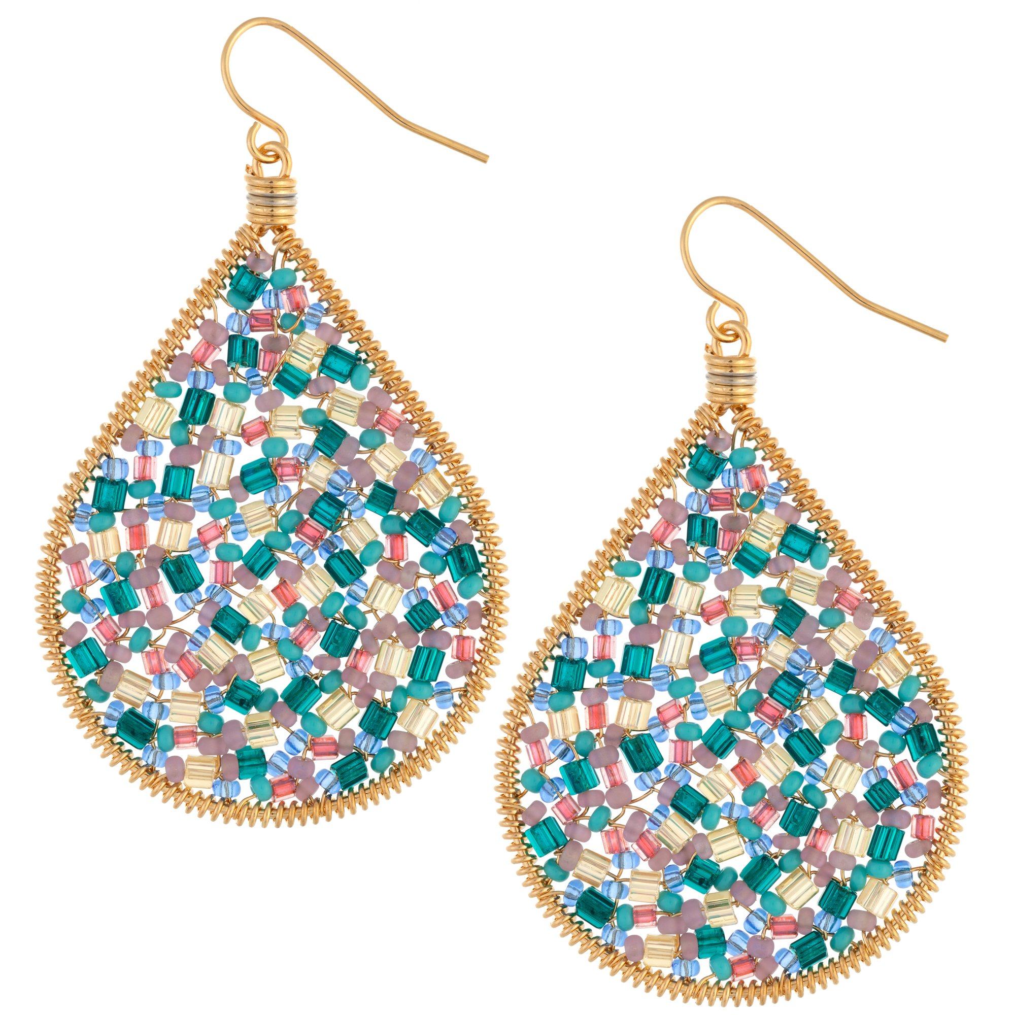 Premium Bohemian Gold-Plated Beaded Earrings