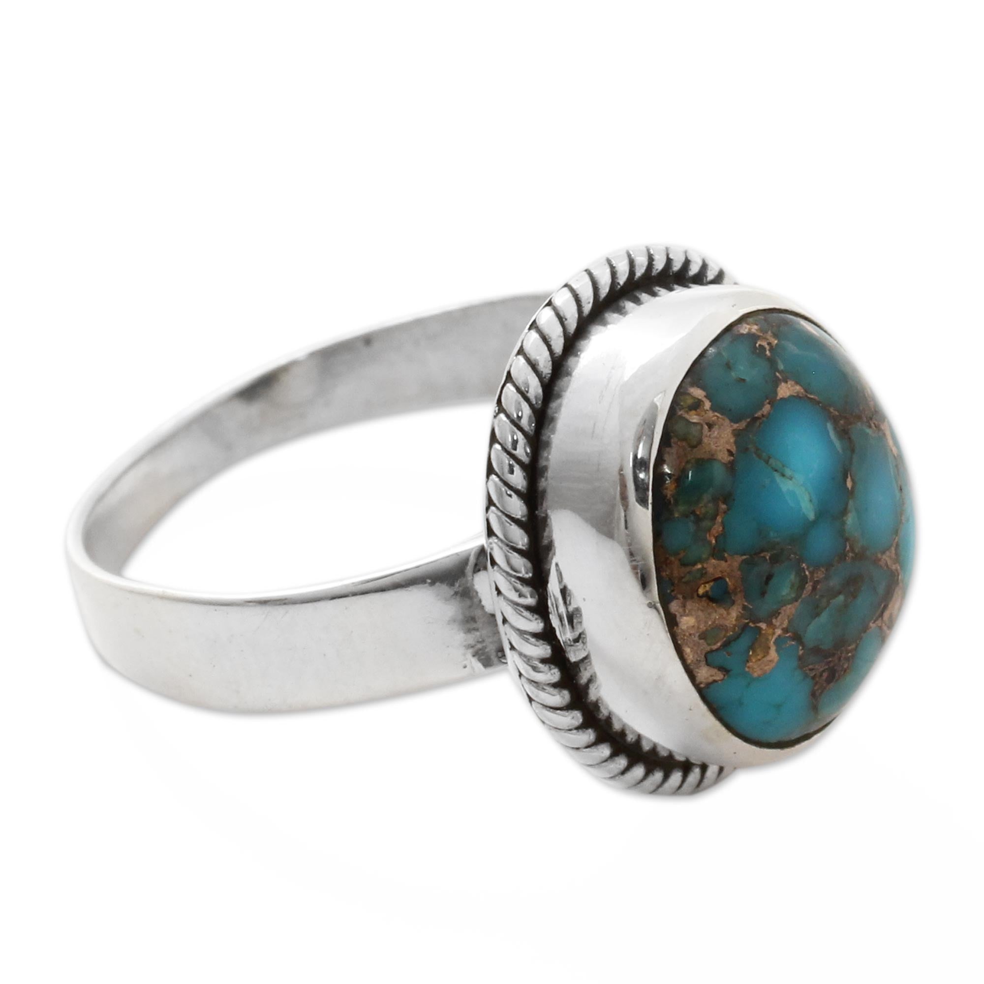 Premium Blue Sky Sterling Silver Ring – Handcrafted in Jaipur