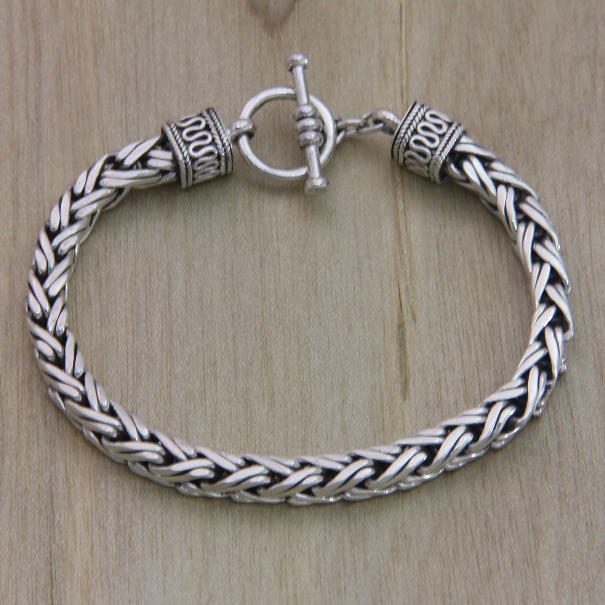 Premium Sterling Silver Men's Chain Bracelet - Handcrafted in Bali