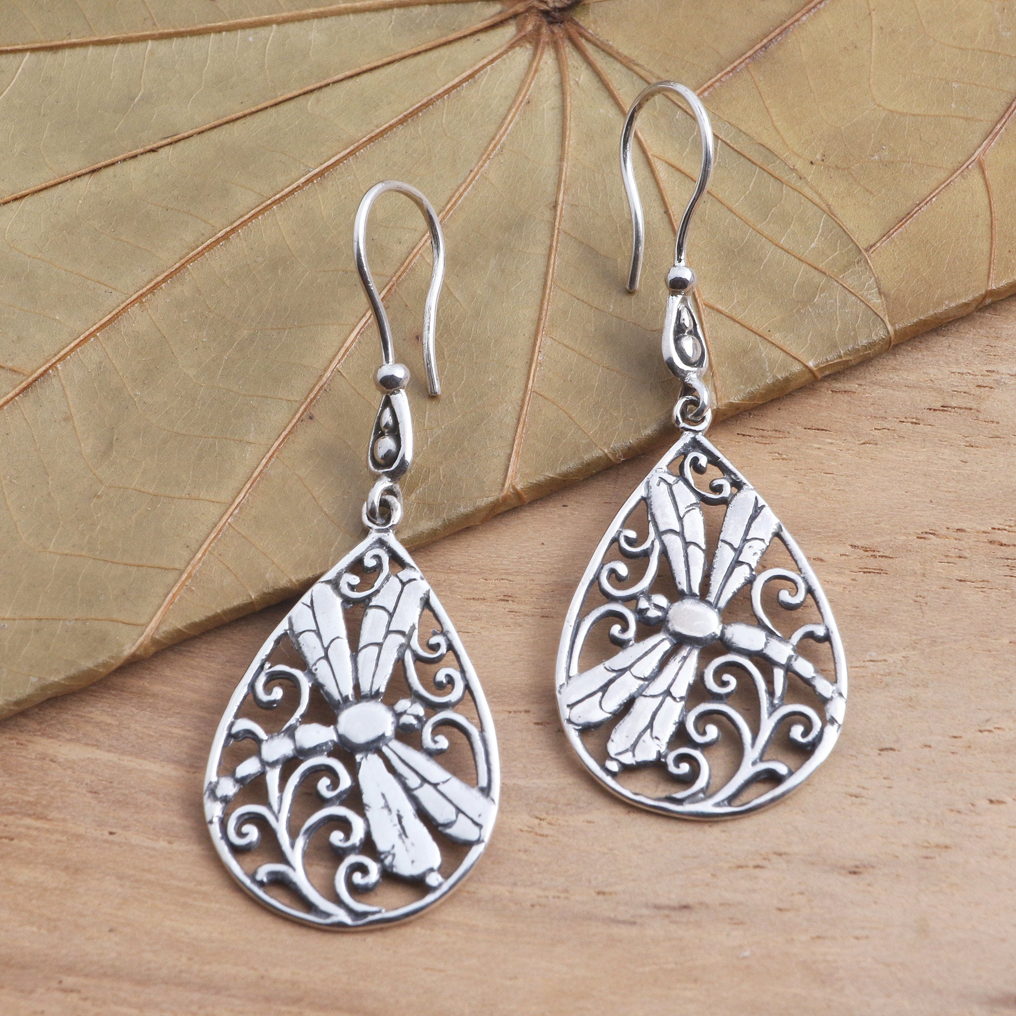 Premium Dragonfly Breeze Sterling Silver Earrings - Handcrafted in Bali