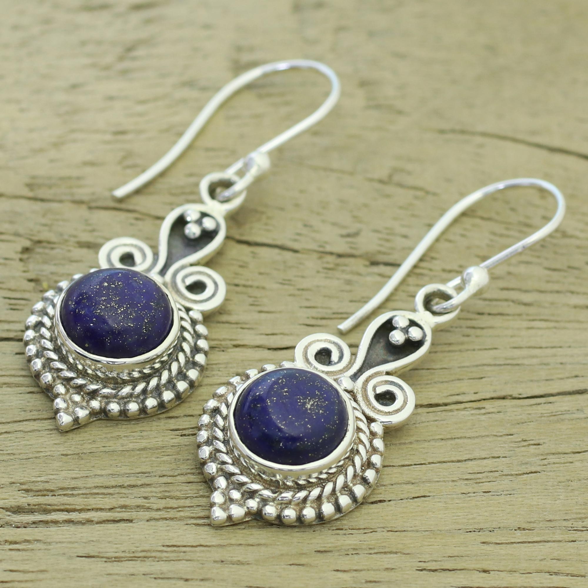 Premium Grand Delhi Blue 925 Sterling Silver & Lapis Lazuli Earrings - Ultimate Indian Jewelry