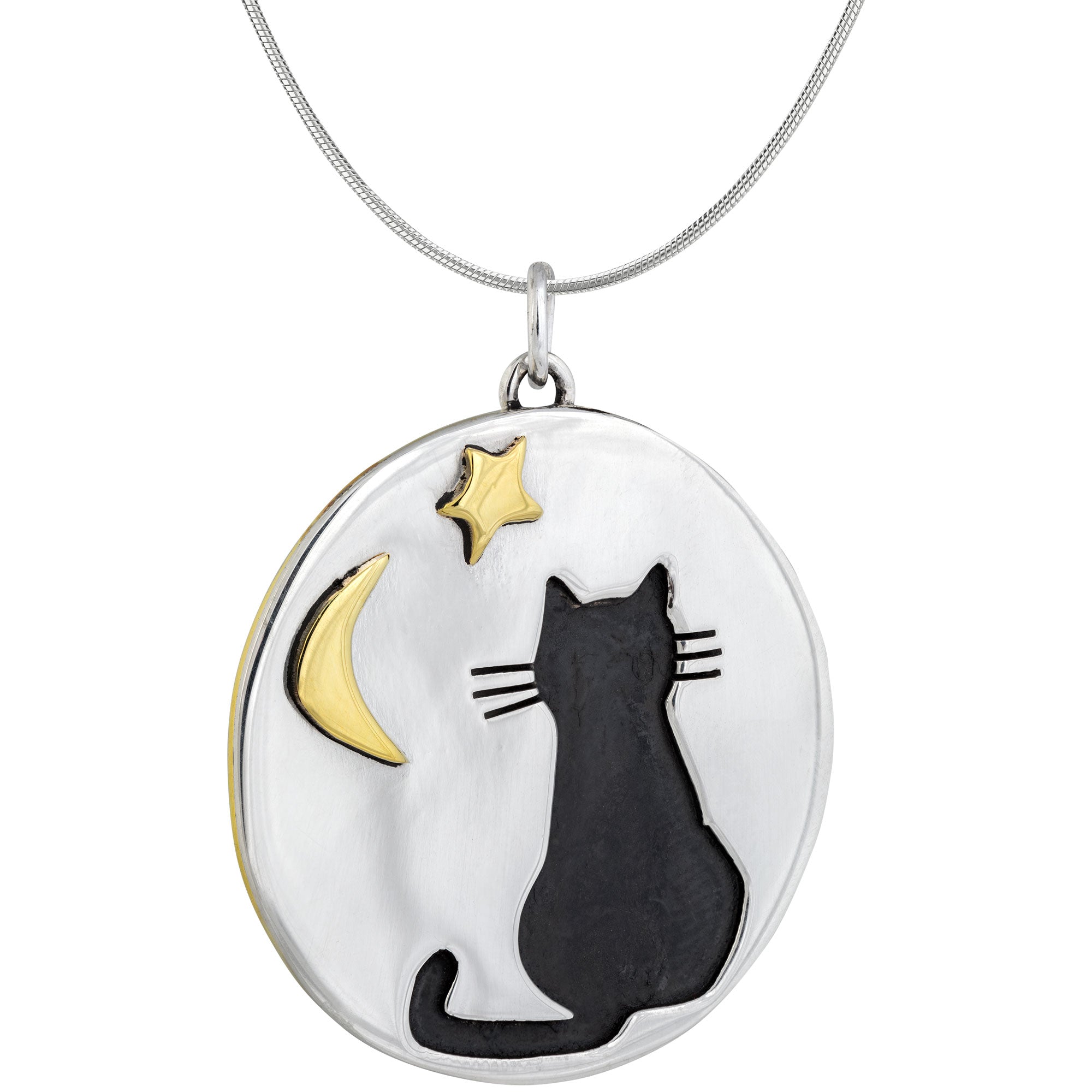 Premium Moonlight Kitty Cat Sterling Silver Necklace