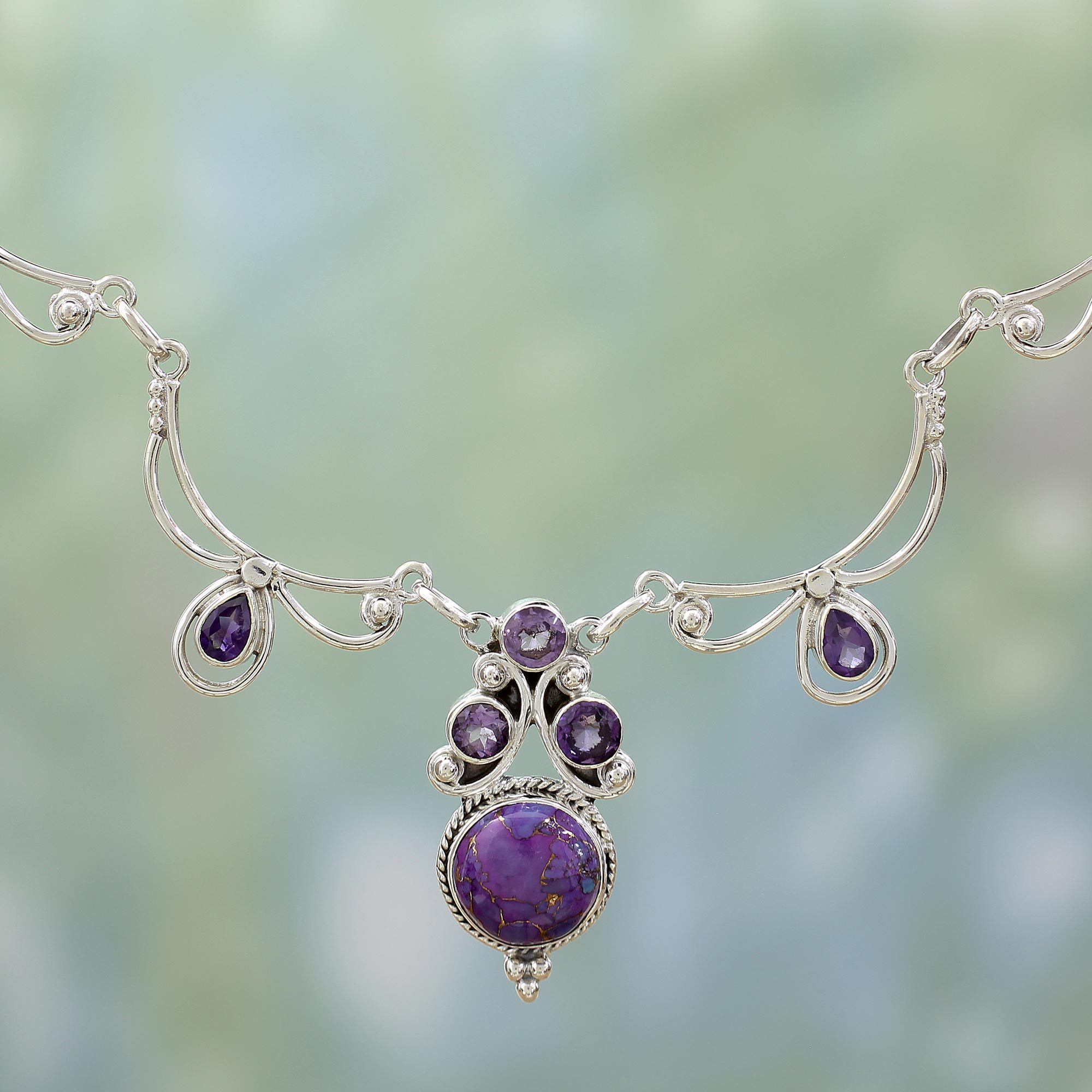 Premium Purple Princess Amethyst Pendant Necklace - Handcrafted Sterling Silver Jewelry