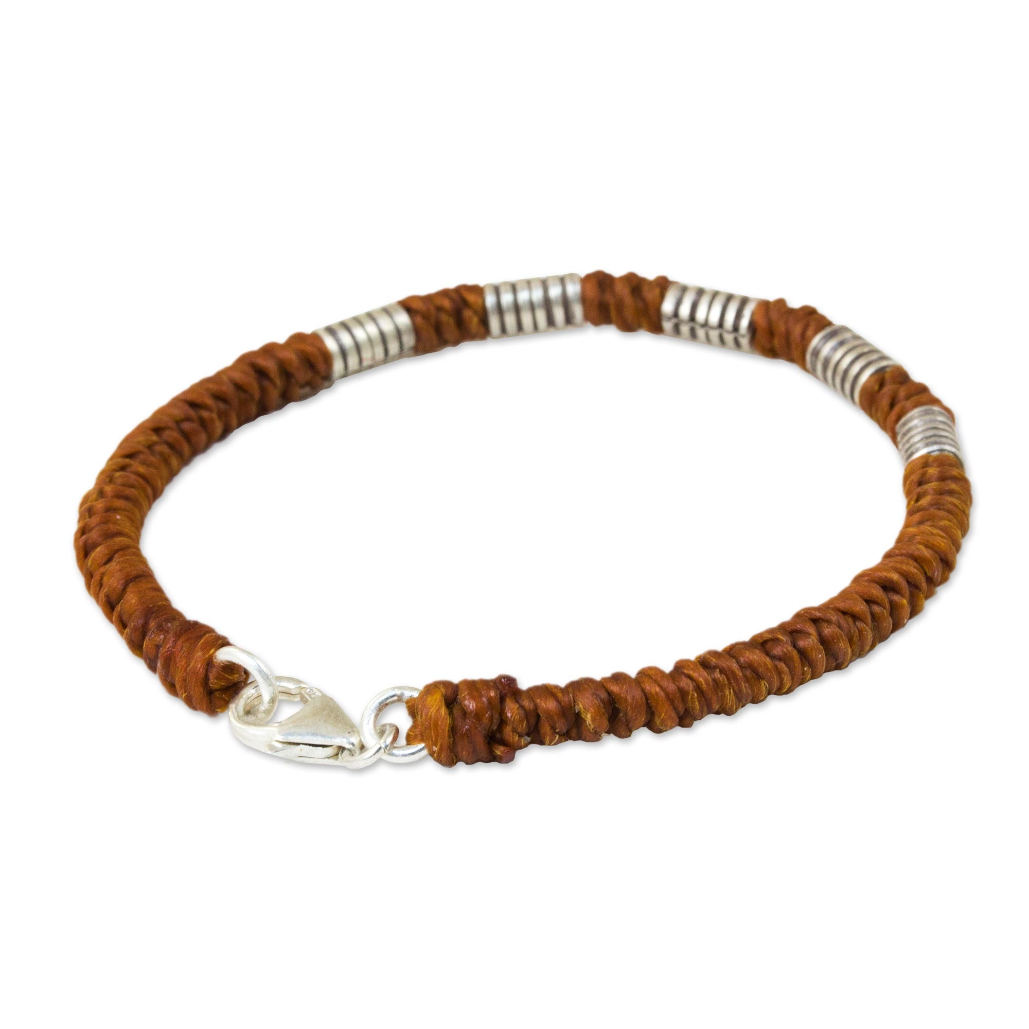 Premium Rust-Toned Handmade Braided Bracelet by Thai Artisan