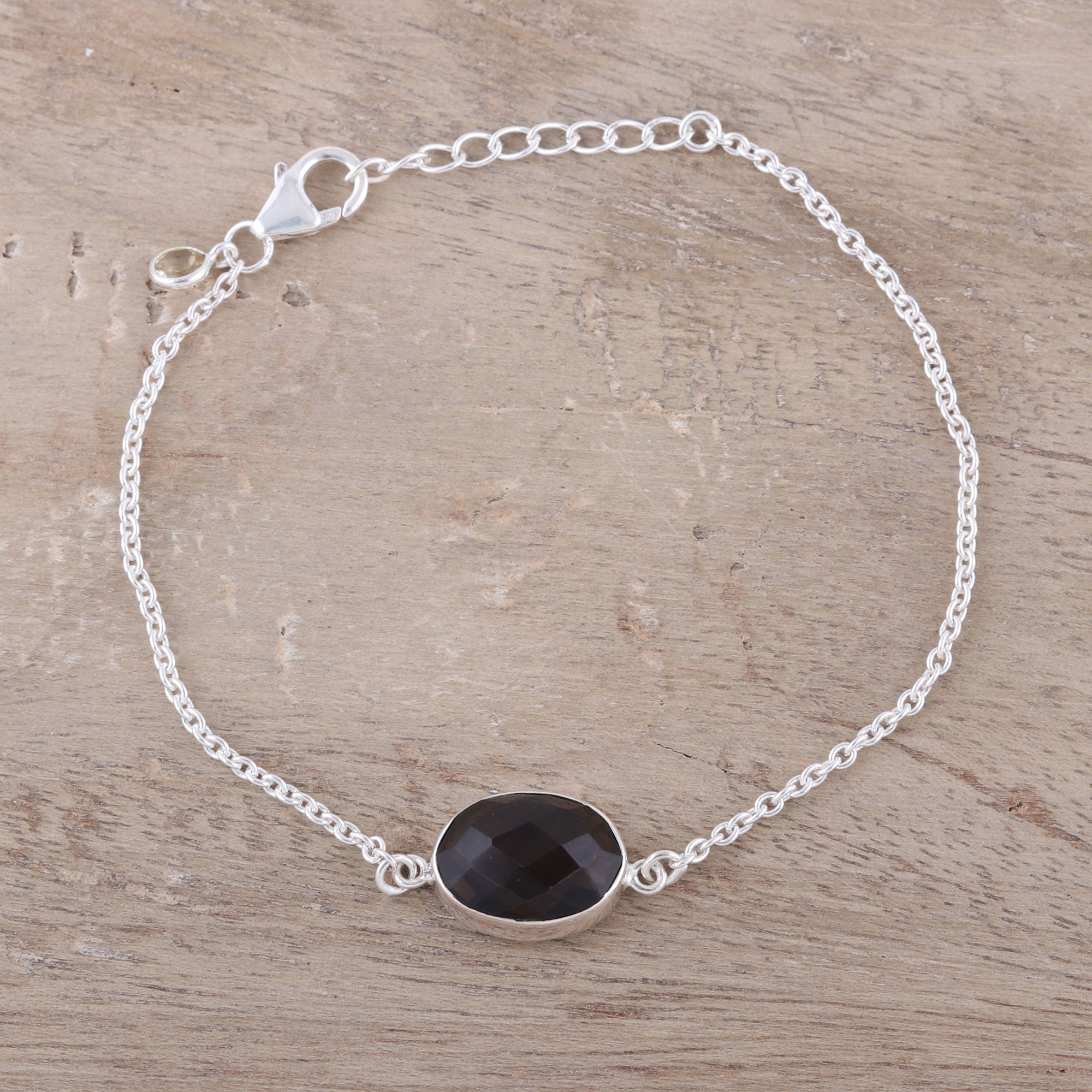 Premium Smoky Quartz & Citrine Pendant Bracelet - Handcrafted in India