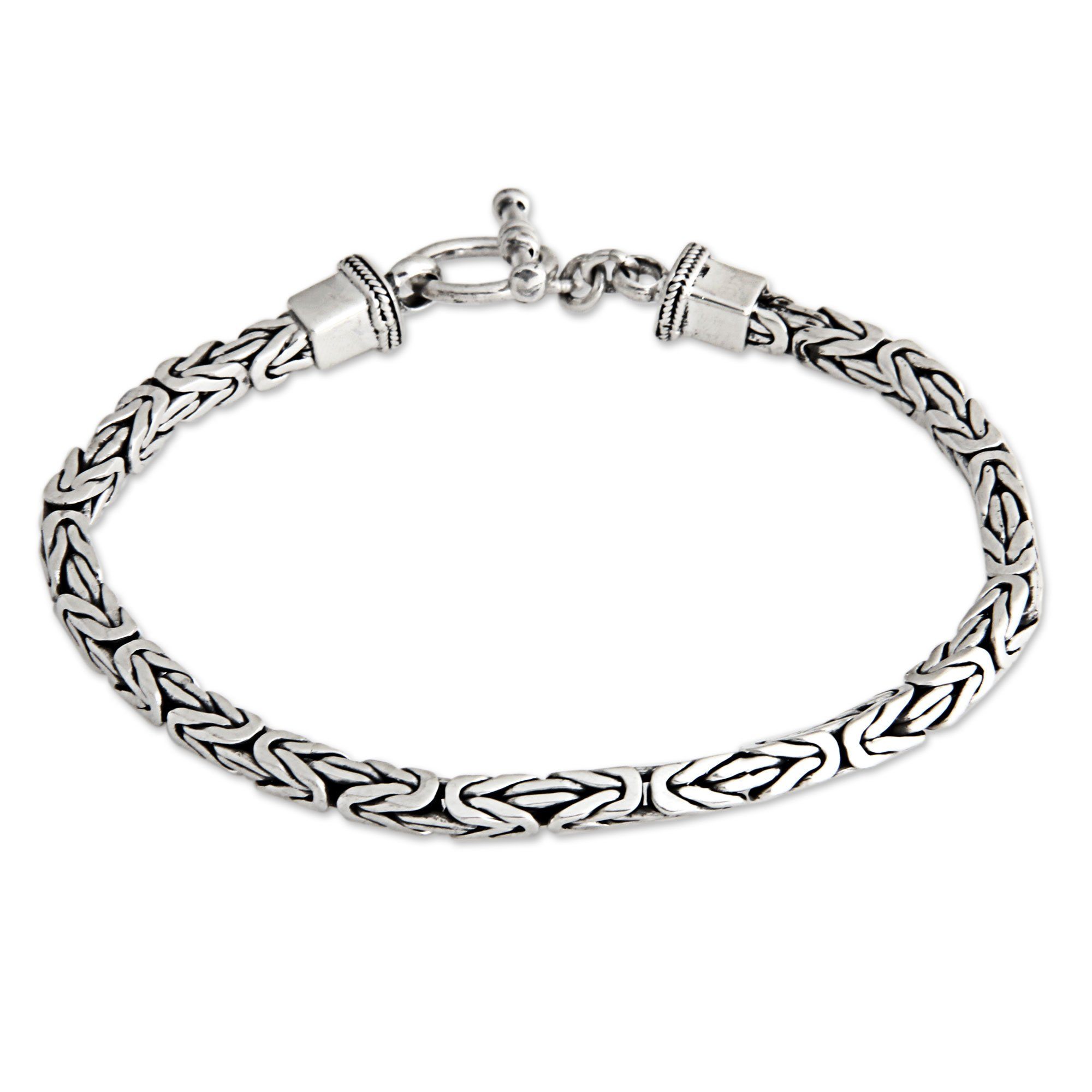 Premium Men's Balinese Chain Bracelet - Sterling Silver