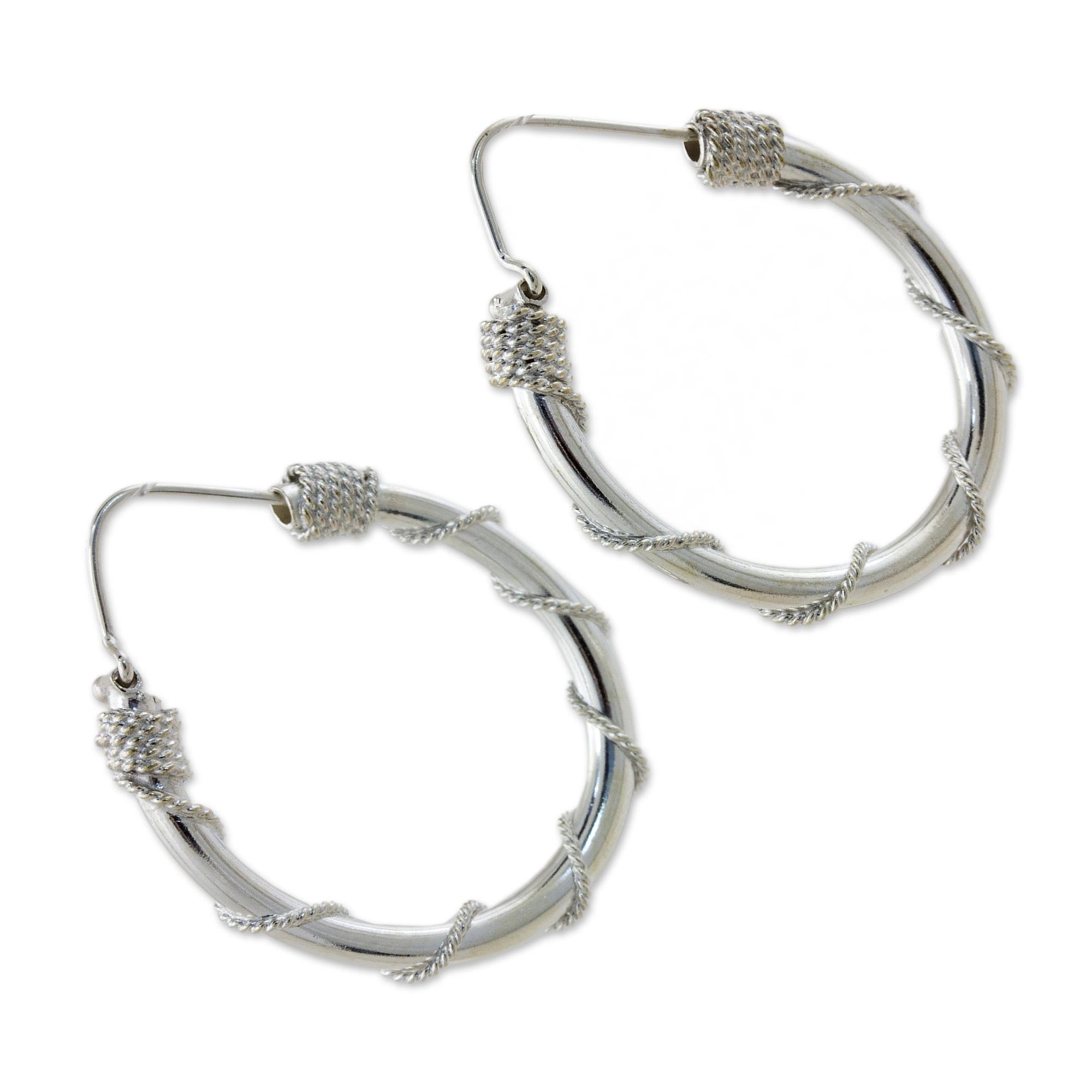 Premium Nautical Hoops: Fair Trade Sterling Silver Earrings