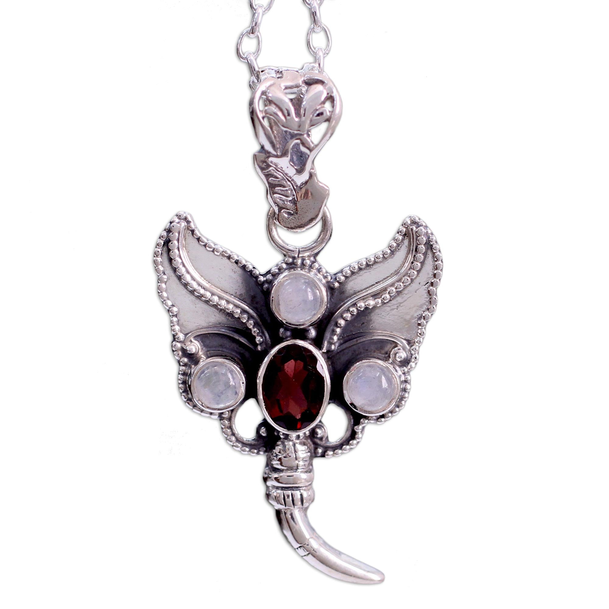 Premium Butterfly Triumph Multi-Gem Pendant Necklace - Handcrafted Sterling Silver